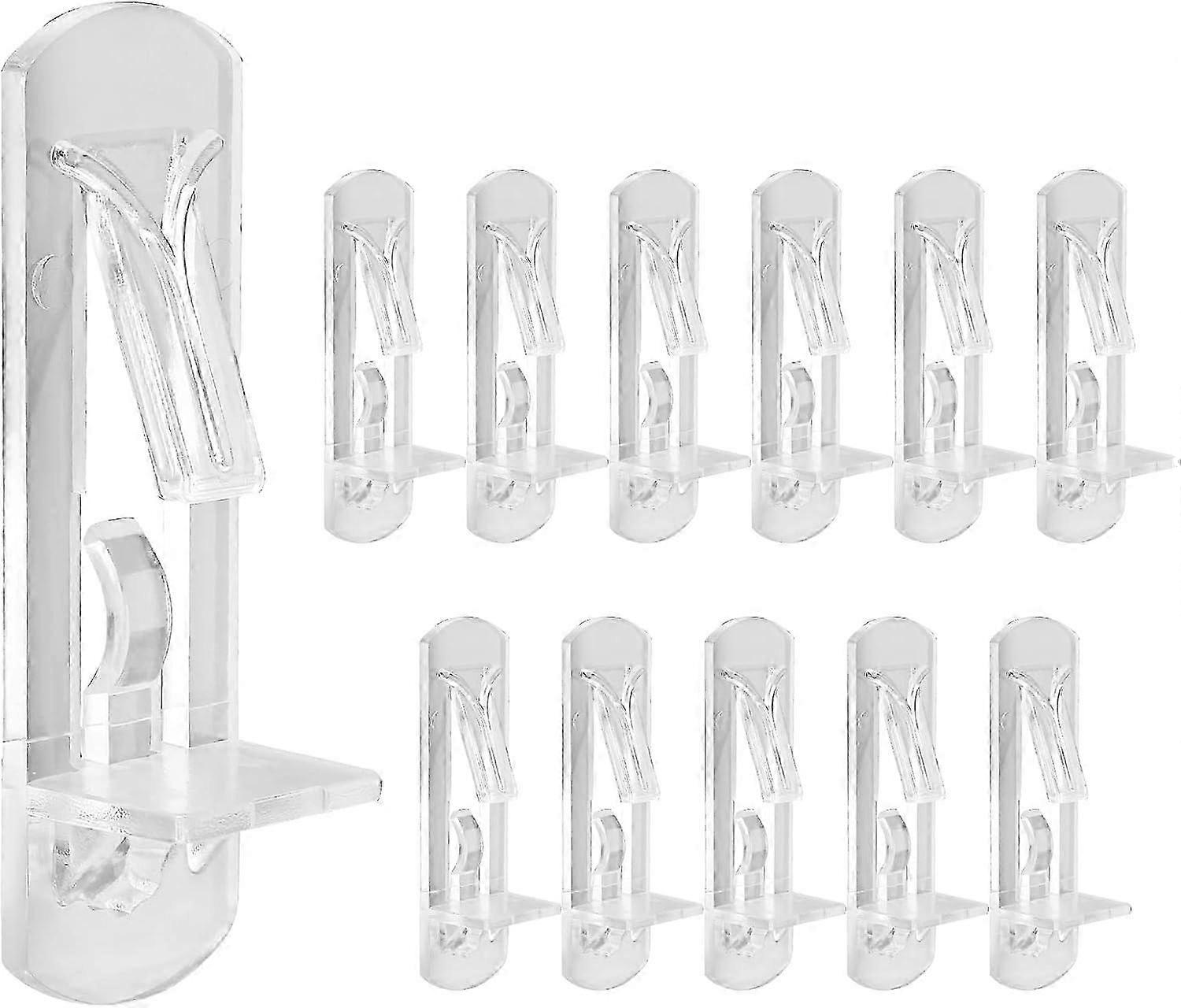 20 Pcs Clear Plastic Locking Shelf Pins, 6.9mm x 3/4 Self-Locking Cabinet Shelf Support Pegs & Clips