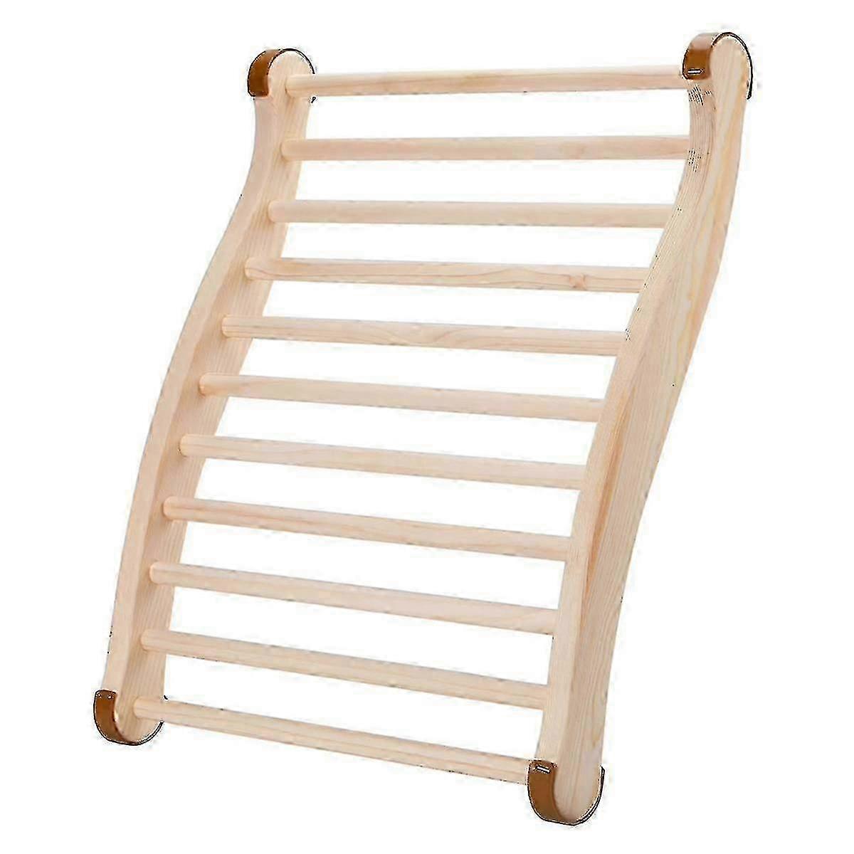 2025 Sauna Backrest, Wooden Sauna Backrest, Ergonomic S-Shaped Backrest, Suitable for Sauna Recovery, He