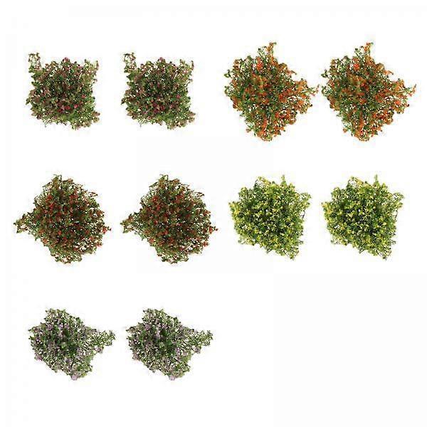 4x10x Grass Tufts, Miniature Flower Cluster Grass Model, Railway Mini Artificial