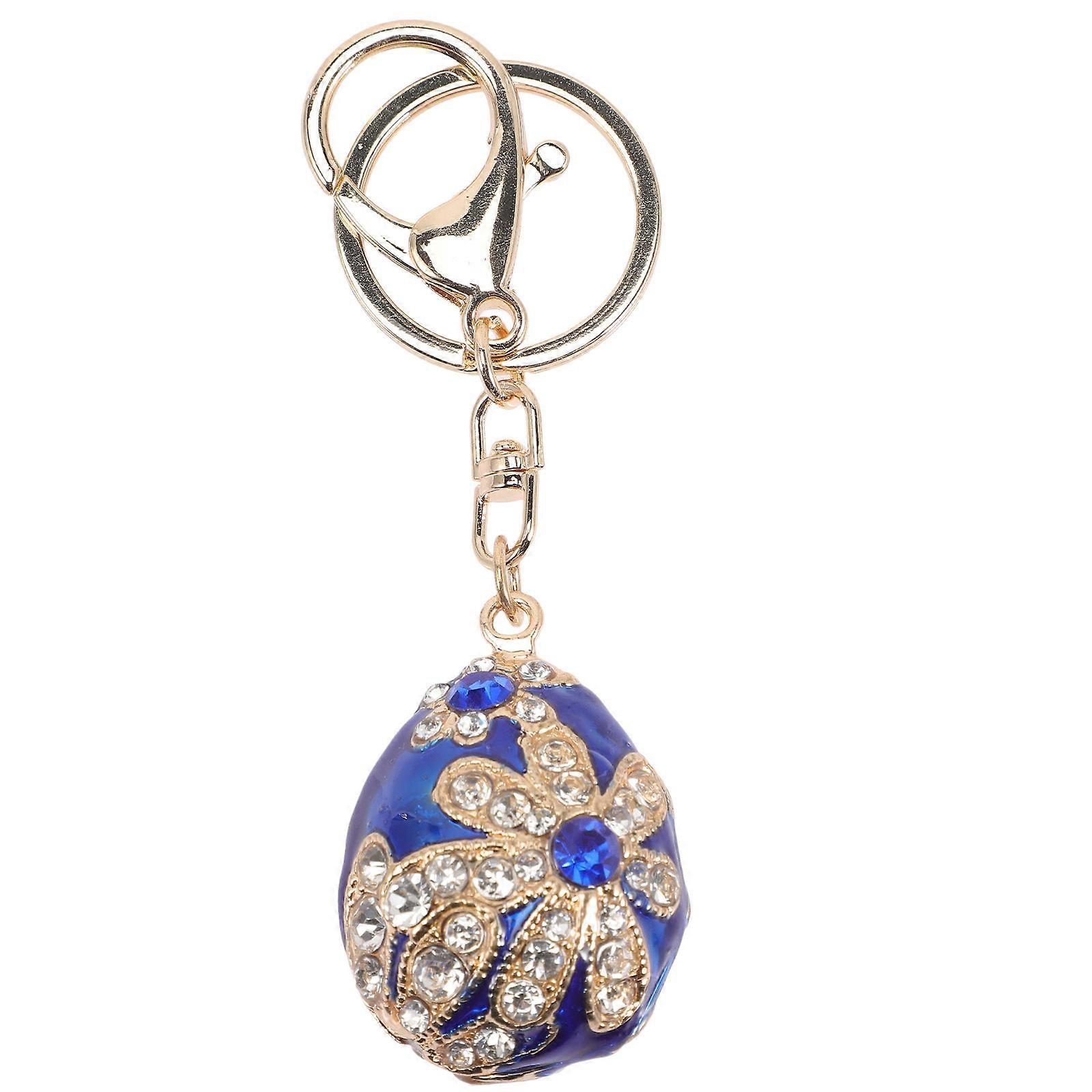 Easter Egg Keychain Backpack Hanging Pendant Purse Keyring Bag Rhinestone Keychain