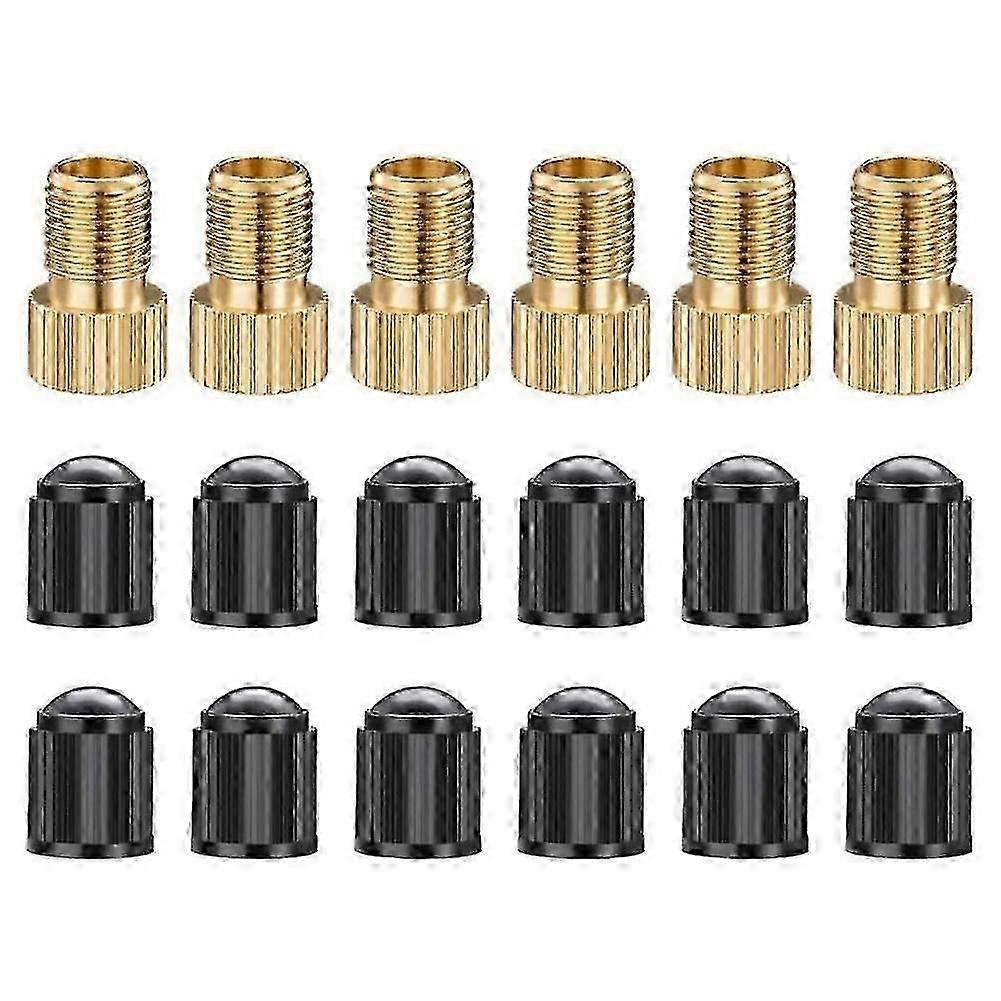 6PCS Presta Valve Adaptors, Convert Presta to Schrader Adapter for Bicycle Tire Inflation
