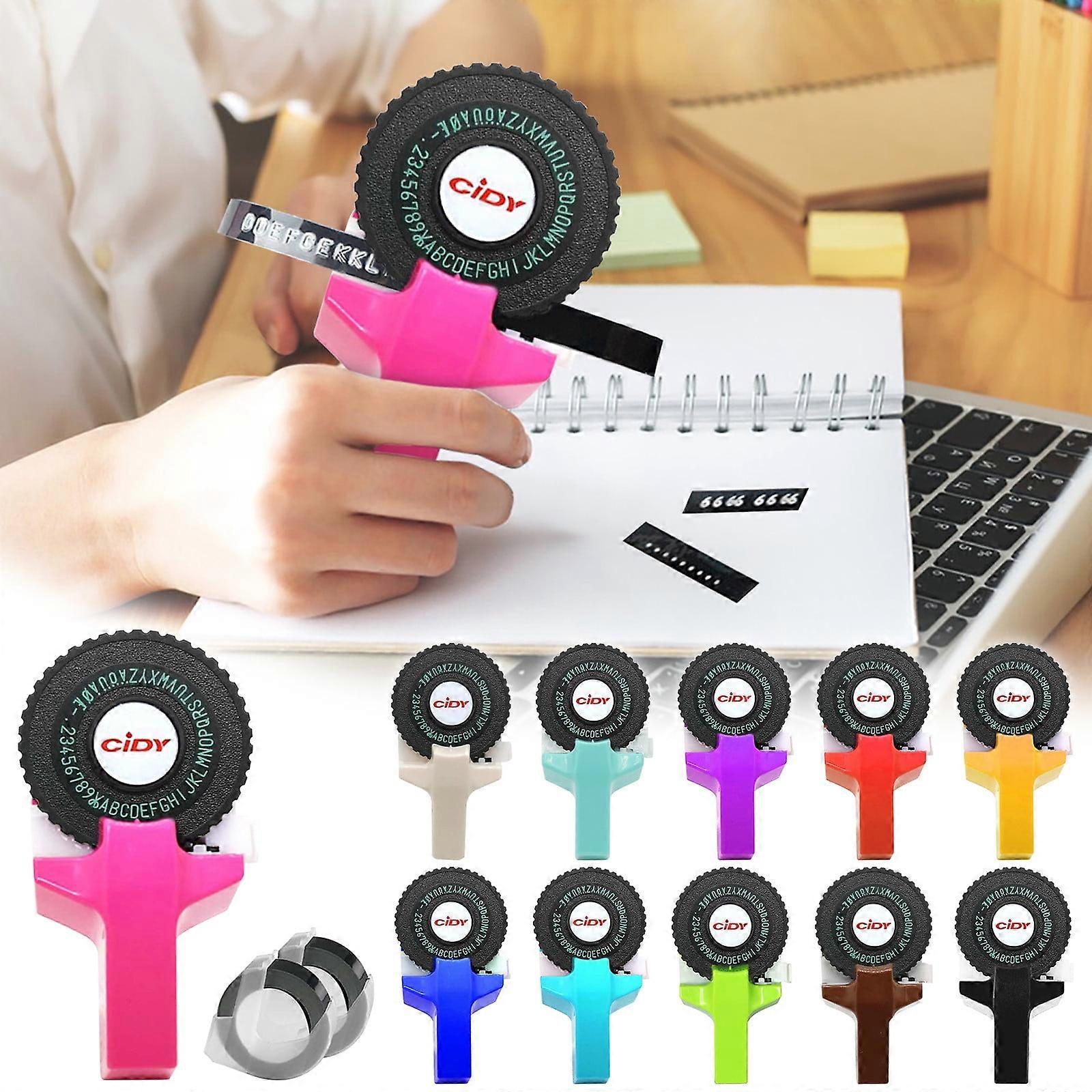 Back to School Manual Embossing Label Maker,Mini Manual Printers,Small Embossed Tape Printers Ledger Fall Decor