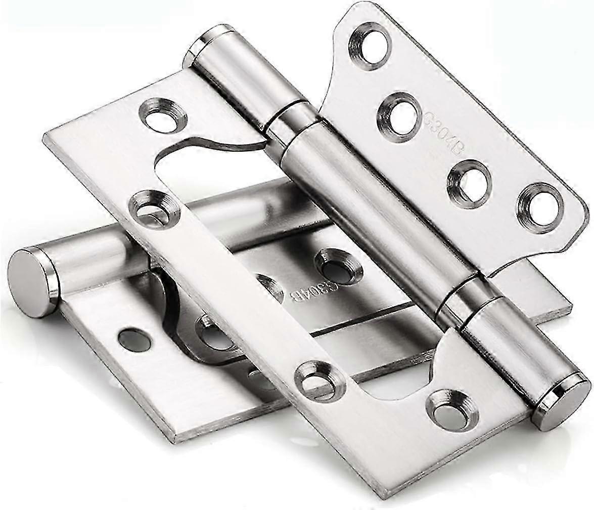 4x Stainless Steel Hinges, Rectangular Leaf Door Hinges