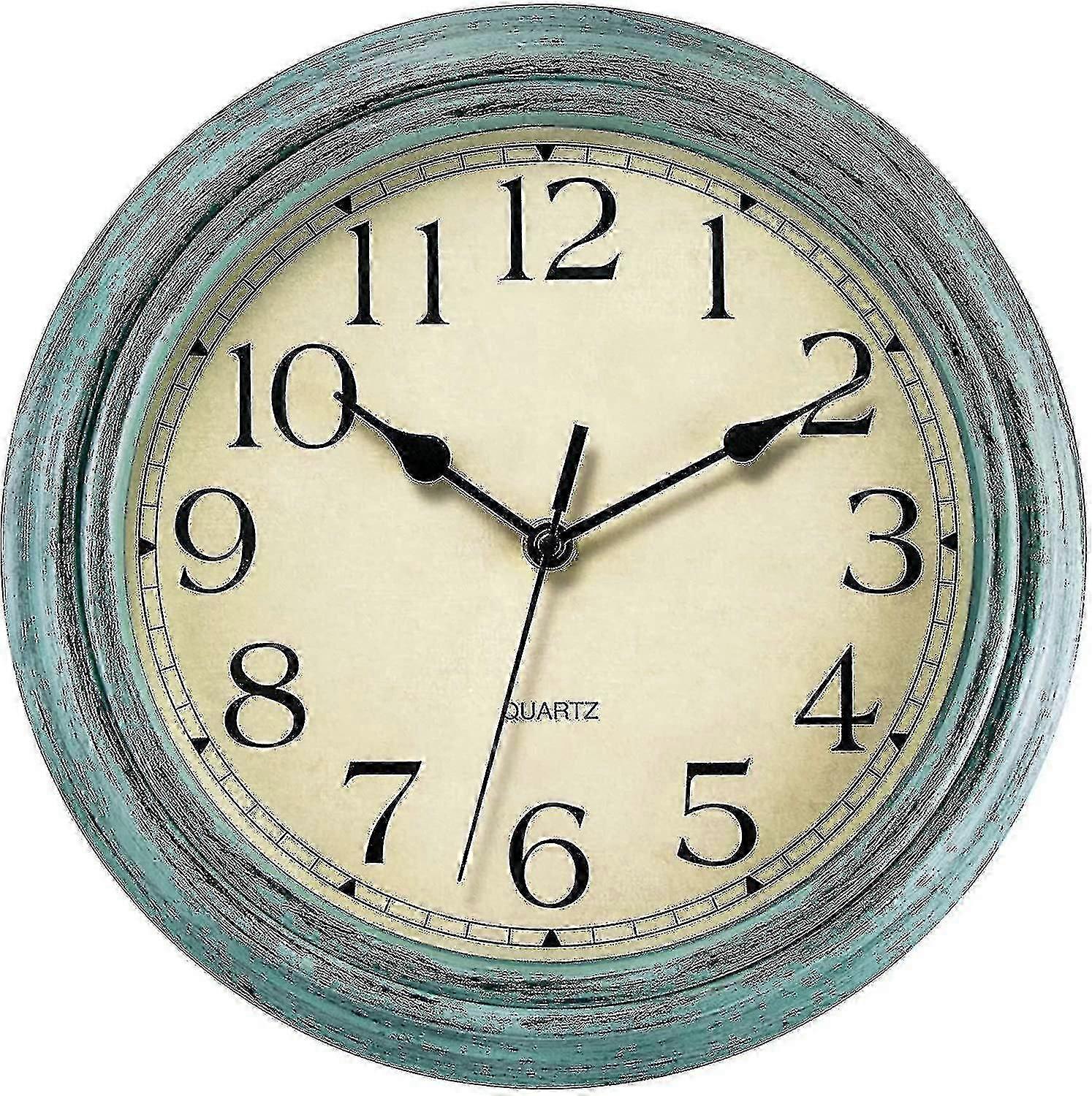 Silent No Tick Quartz Wall Clock for Ro Retro - 12 Inch Retro Design
