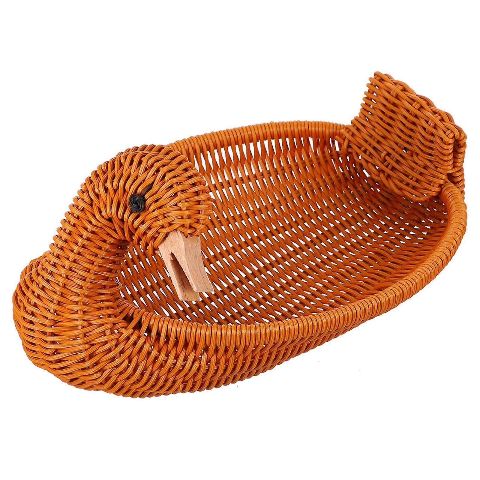 Chocolate PP Woven Basket for Home Use Perfect for Fruits Snacks and Kitchen Storage 12x8x6 inches