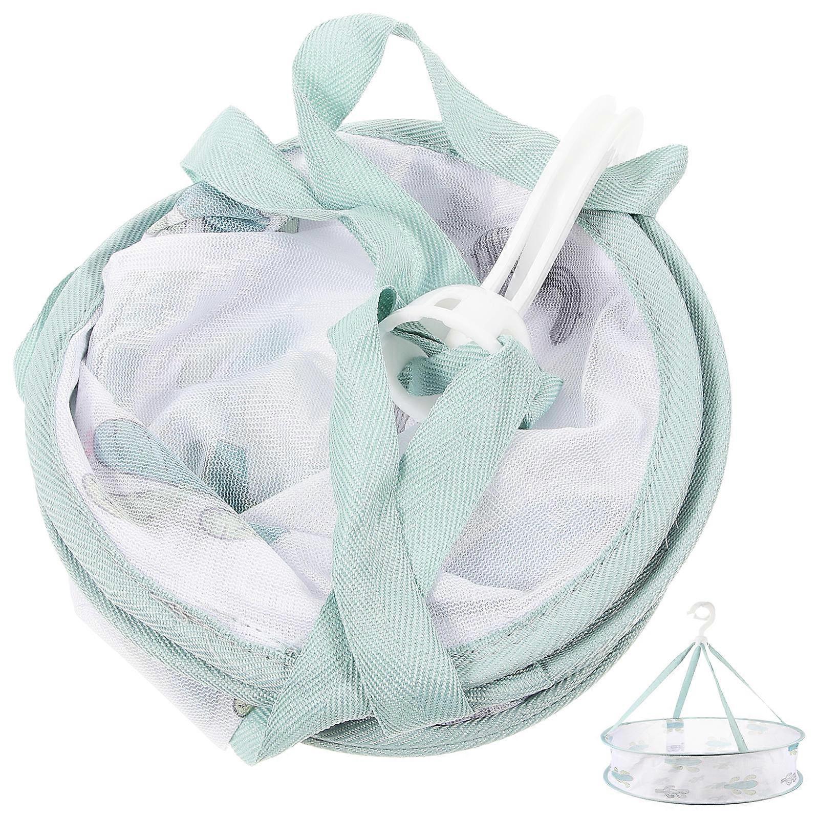 Laundry Hanging Basket 1Pcs Green Polyester Multi-Purpose Drying Tool for Home Use