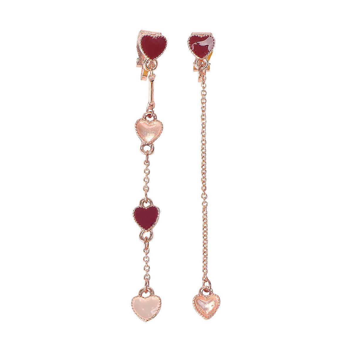 Asymmetric Heart Shaped Earrings for Women – Stylish Red Studs with Unique Water Design, Durable Fashion Jewelry for Daily Wear