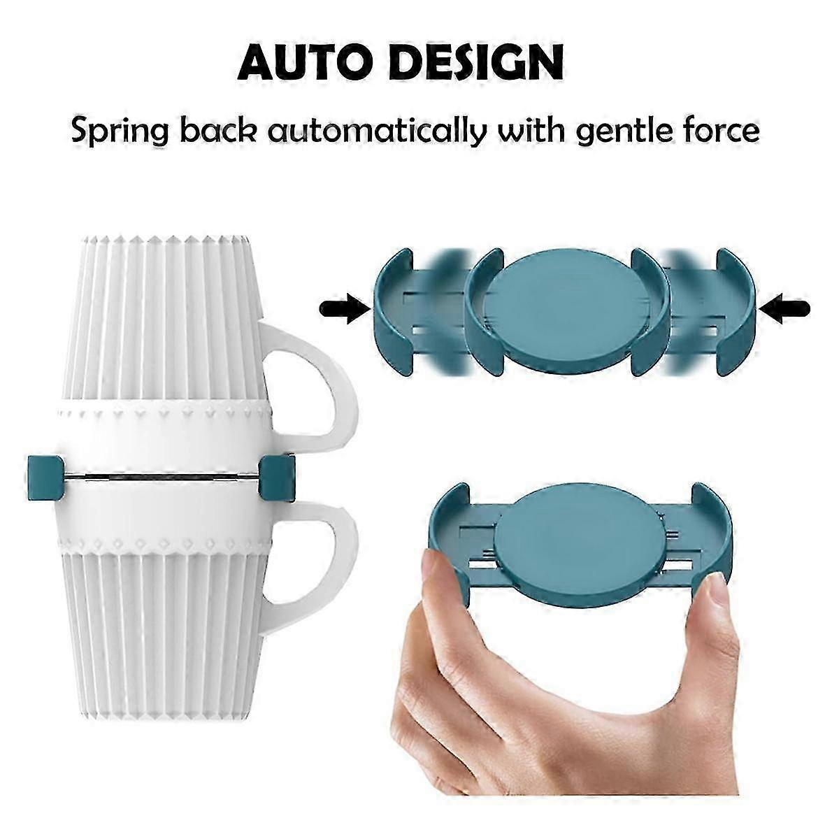 6 Pack Coffee Cup Organizer for Cupboard Cup Holder Stackable Adjustable Space Saving Blue