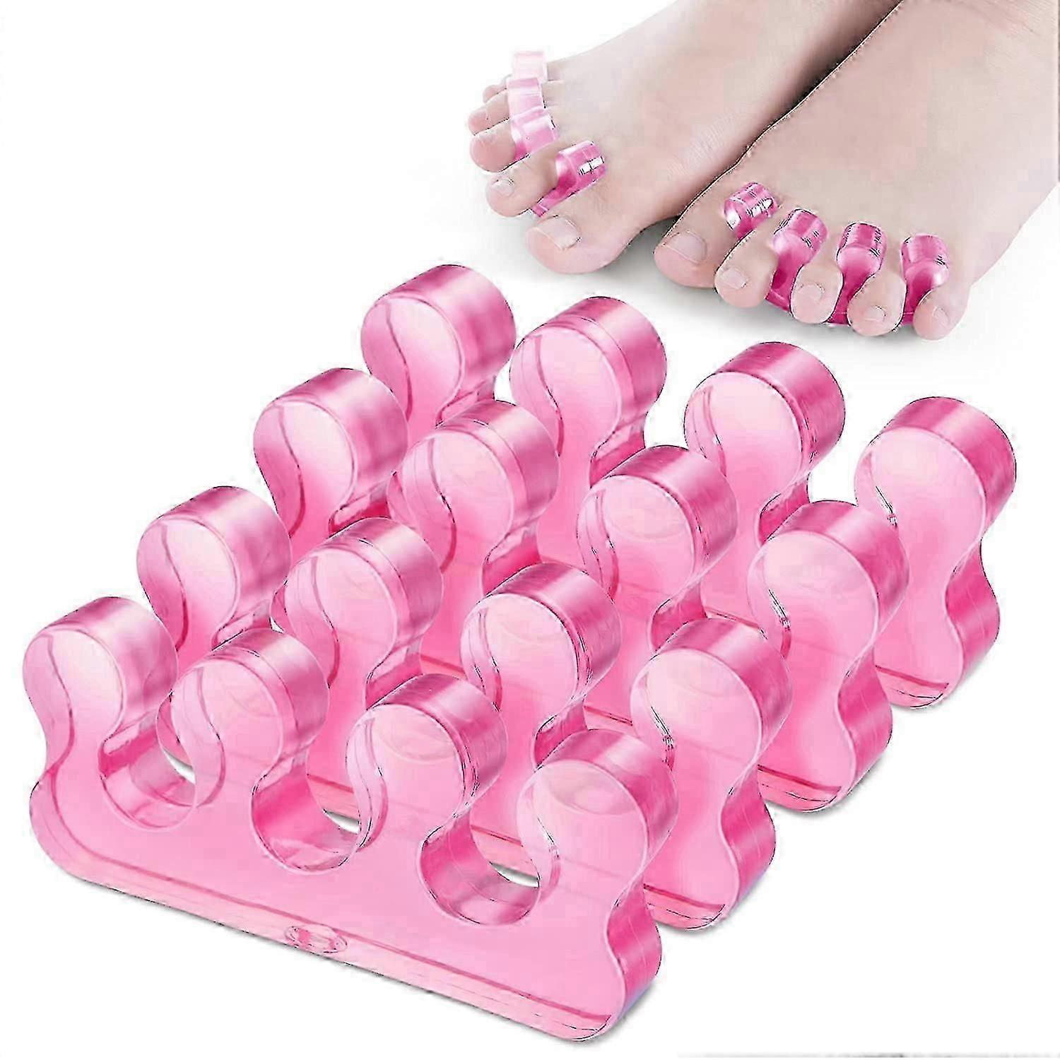 4 Piece Toe Separator Pedicure Repeatable Washable Toenail for Nail Polish ApplicationTransparent+purple