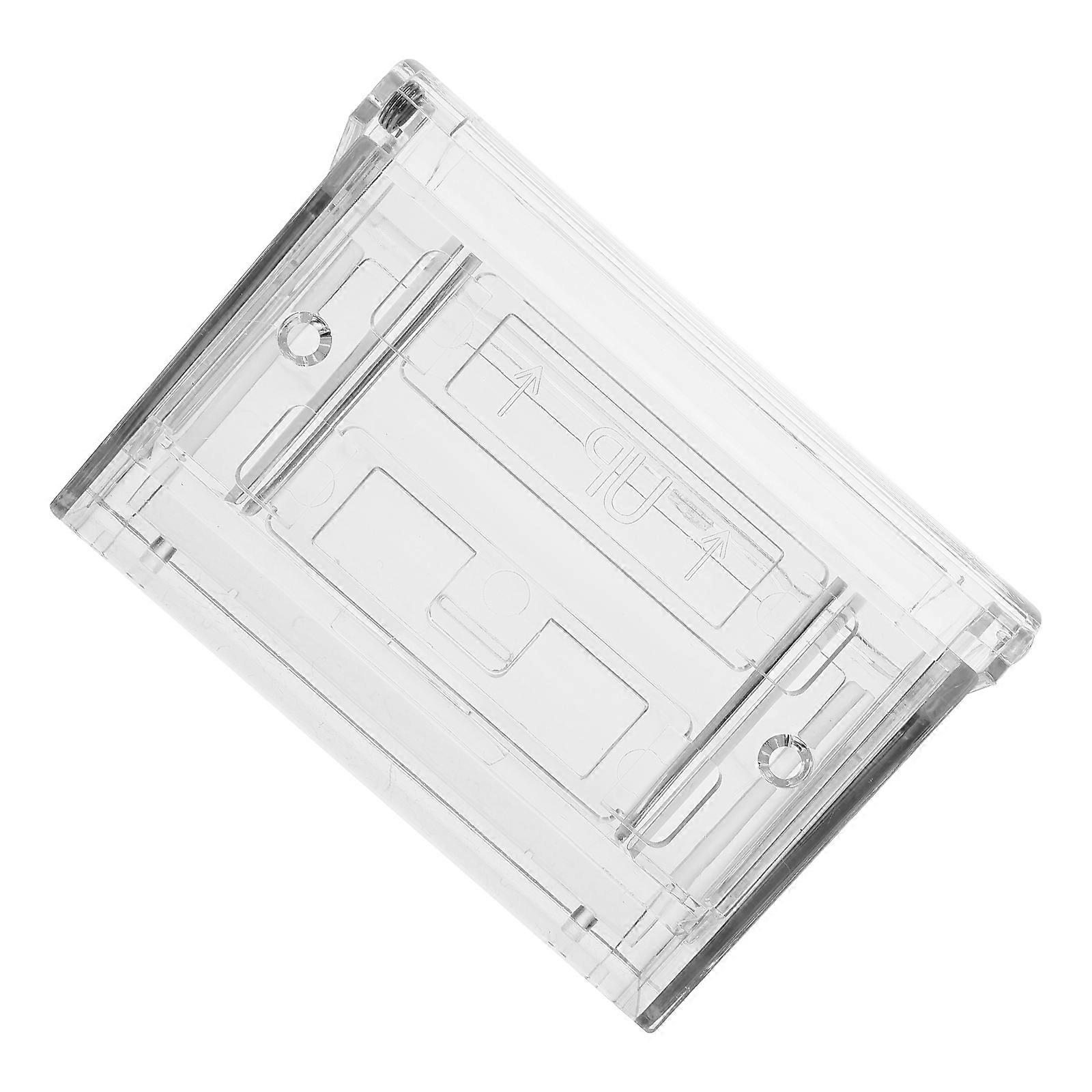 حامل بطاقات سطح المكتب صندوق بطاقة عمل ملحق مكتب شفاف 10.80X7.30X3.70CM تنظيم بطاقة 1Pack