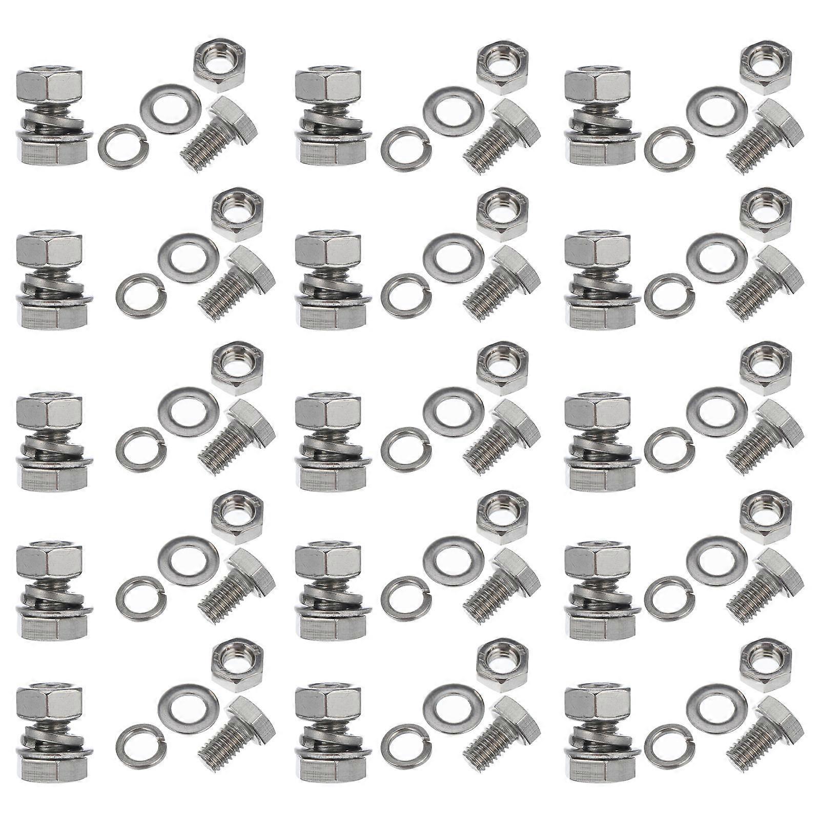 Stainless Steel Nut and Bolt Hexagon Bolt with Nut Humid Environment Use M6 40Sets