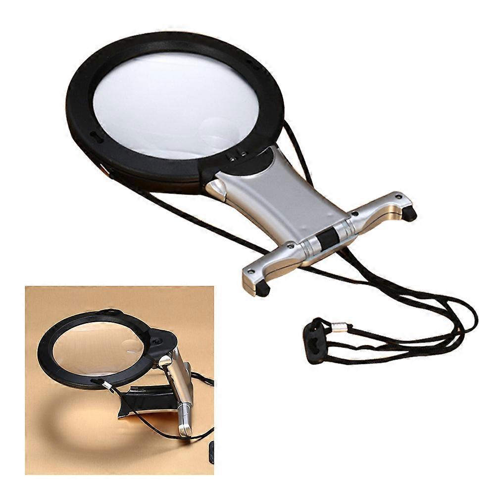 LED Reading Hanging Magnifier with Desktop Stand – Large Magnifying Glass for Jewelry, Embroidery, Sewing, and Handcrafts – Ideal for Seniors and
