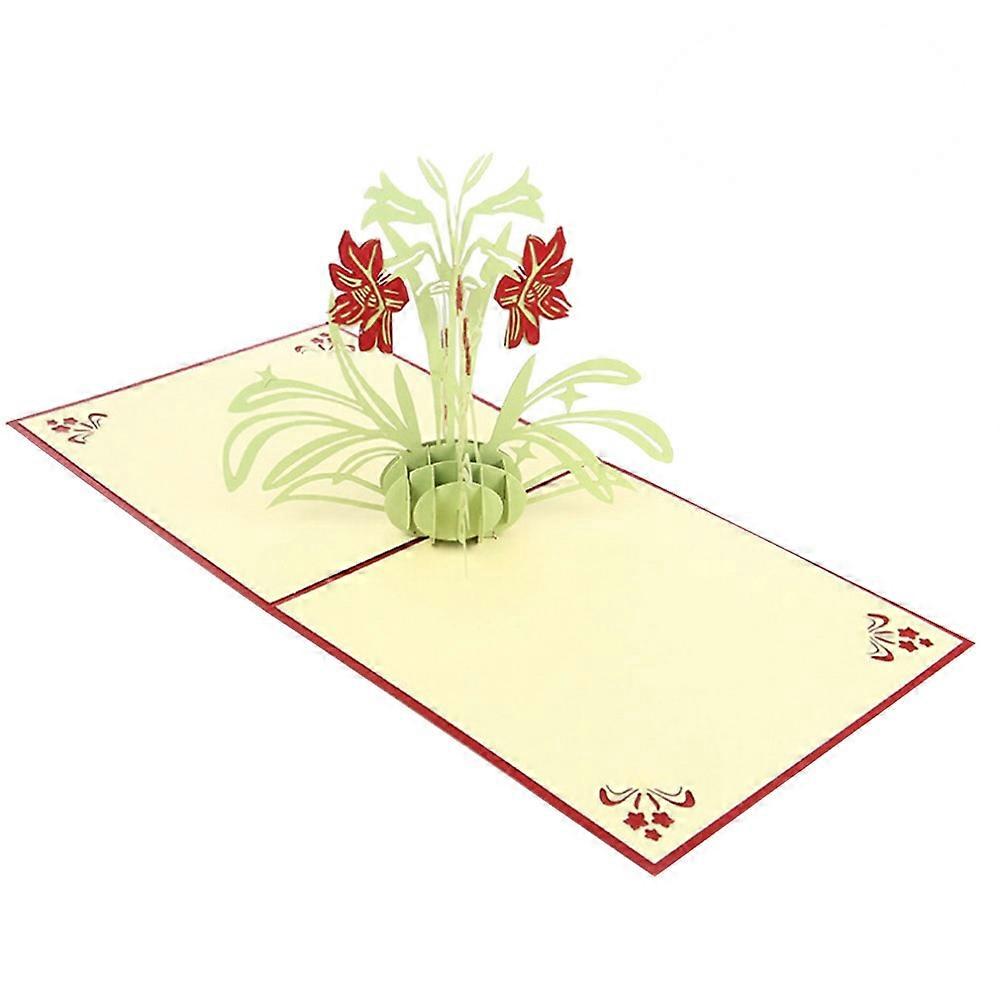Wedding Anniversary Card Daffodil Up Handmade Greeting Card 3D Square Shape Specialty Paper 2Pcs