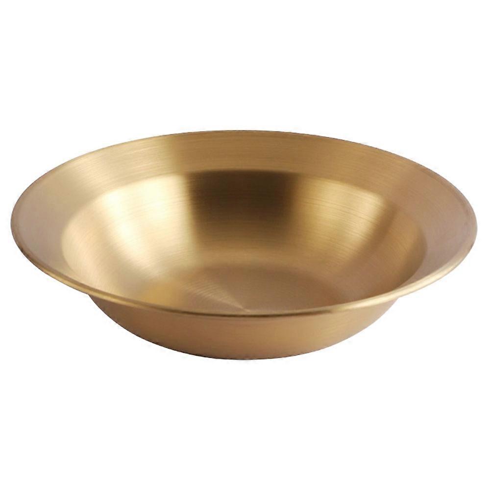 Stainless Steel Dinner Plate For Daily Use In Golden Color Equipped With Modern Design And Serving Function 1Pcs
