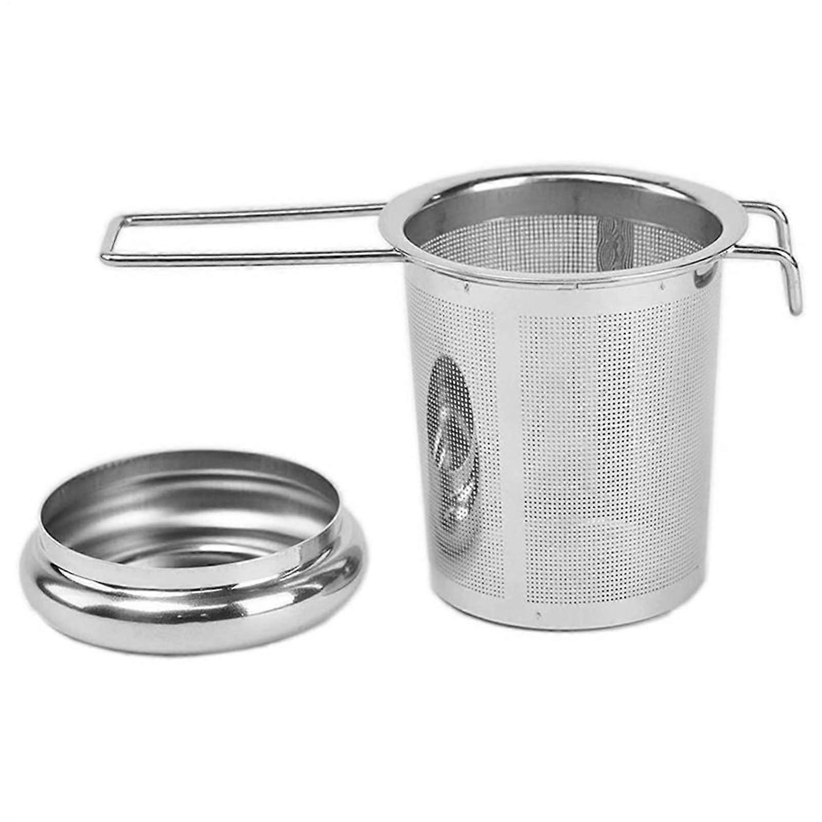 Folding Tea Infuser, Compact Tea Filter With Lid And Folding Handle For Kitchen Camping Travel Home Cafe