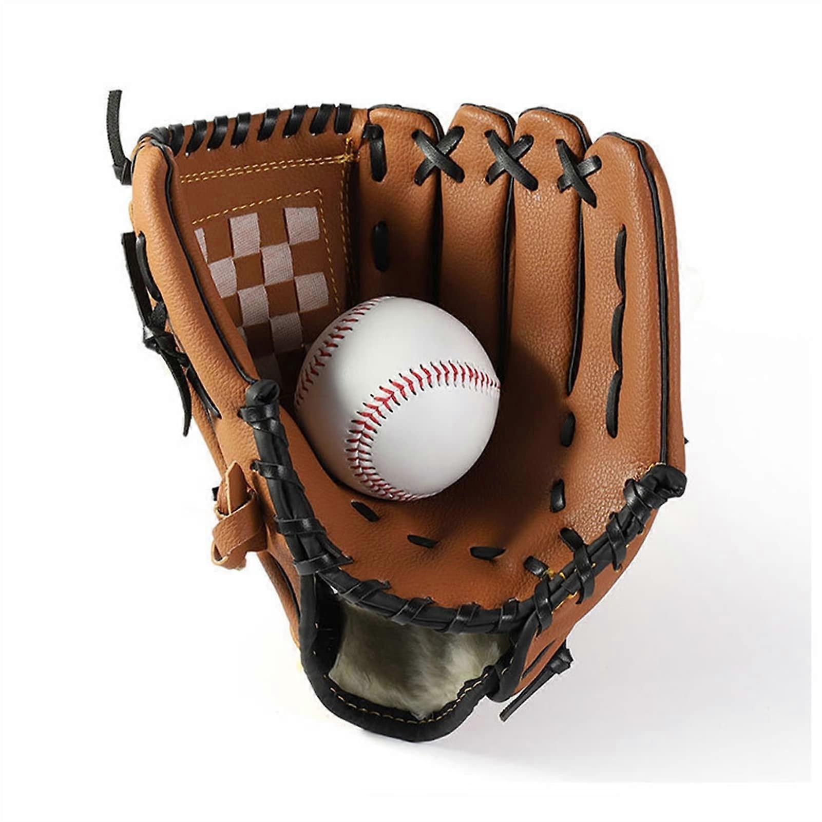 Baseball glove for children, size 9.5, left hand, brown with ball