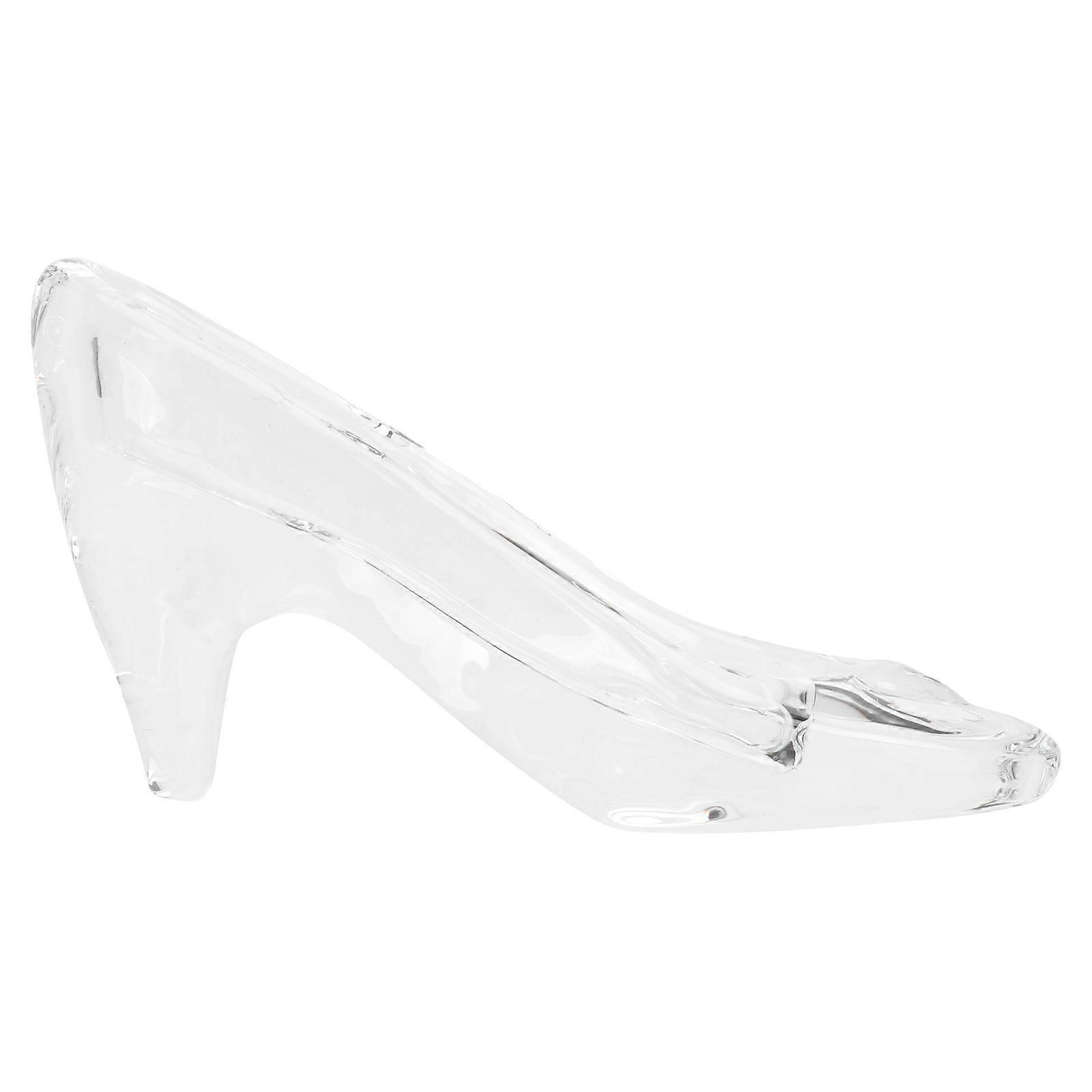 Crystal High Heel Shoe Ornament Transparent Mini Adornment for Tabletop Decor, Wedding Props & DIY Princess Projects
