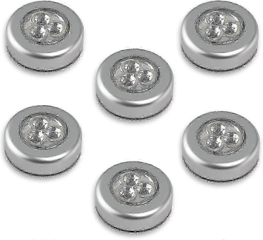 3 Led Lamps On Batteries - You Have To Push On Them To Turn Them On - White Light(6pcs) Edition 0620