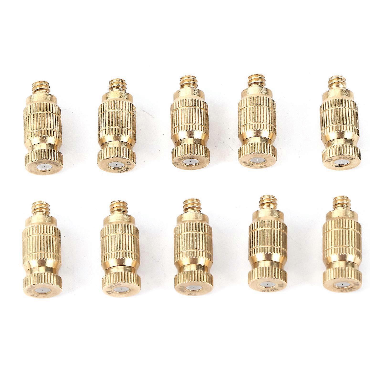 Brass Threaded Misting Nozzles Set of 10 Durable Anti-Clog Design Fine Mist Spray High-Performance Copper Material Suitable for Cooling Irrigatio Edit