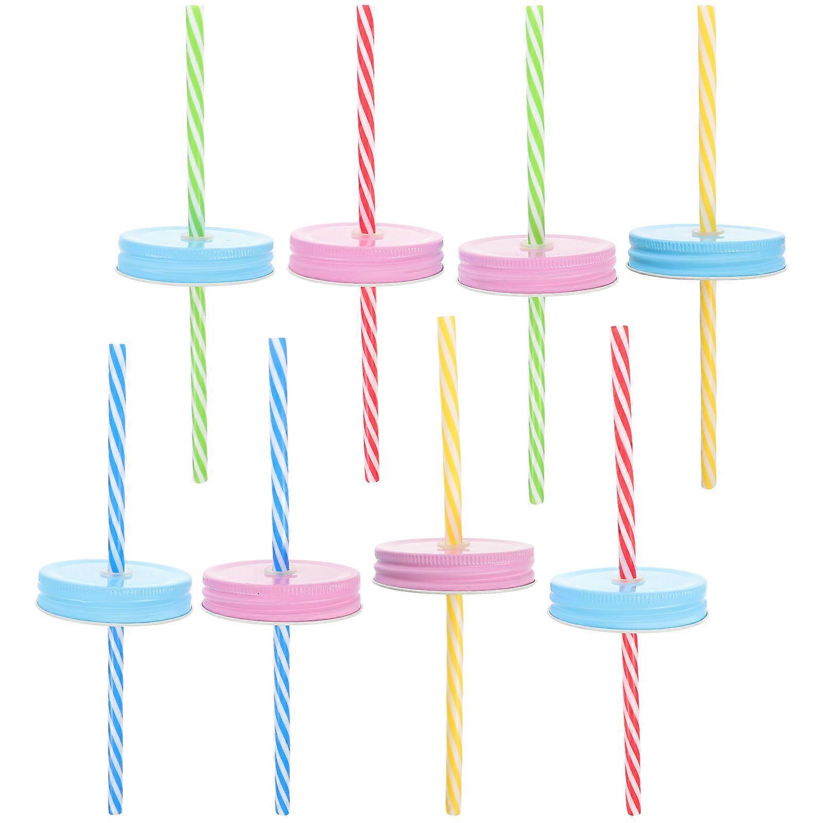 Lids For Glass Cups Mason Jar With Lid Canning Lids Regular Adults 9.1X2.8X0.6in Random Color 8Set