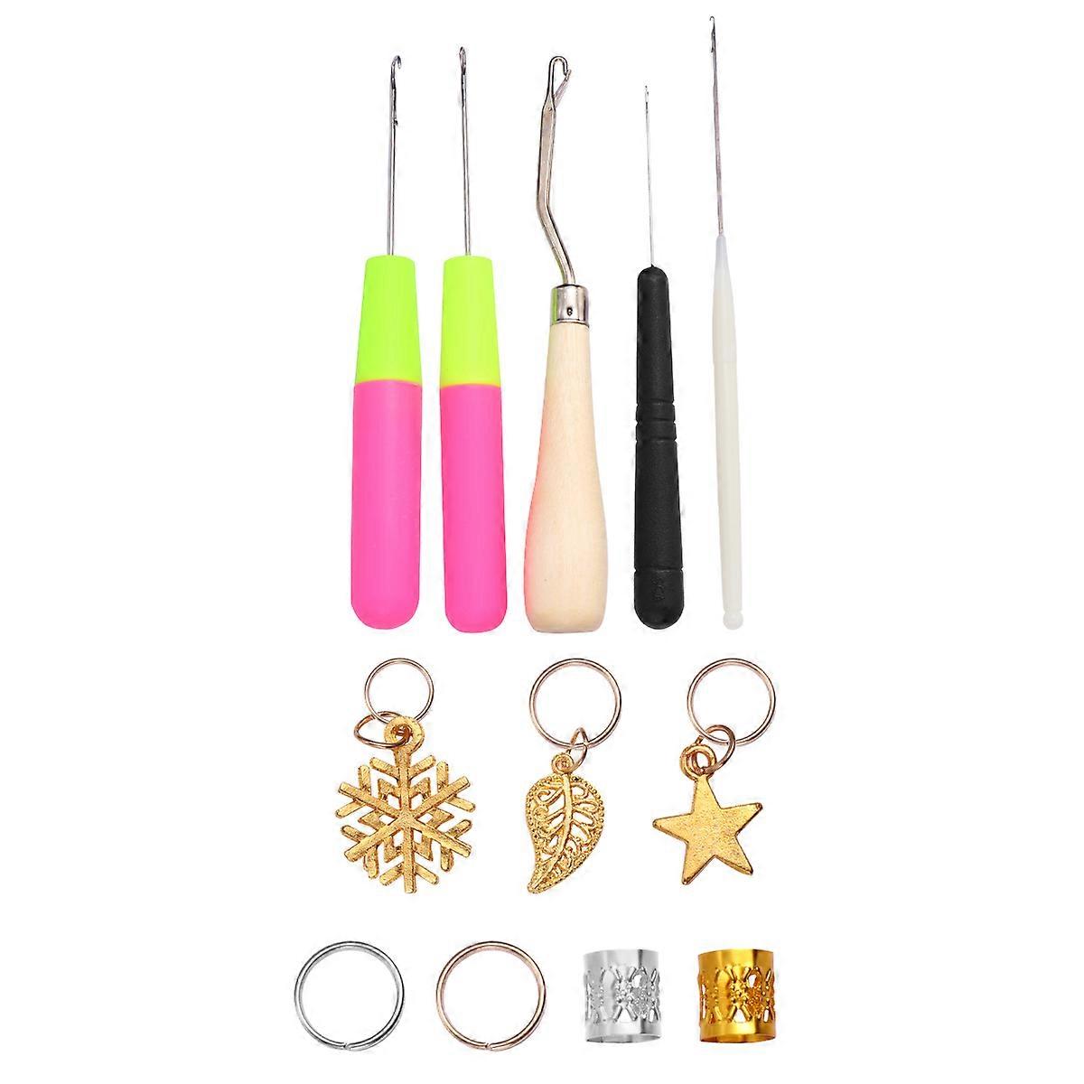 Braiding Tools Braids Weaving Tools Hair Styling Assorted Color 1.5X1X1CM 68Pcs