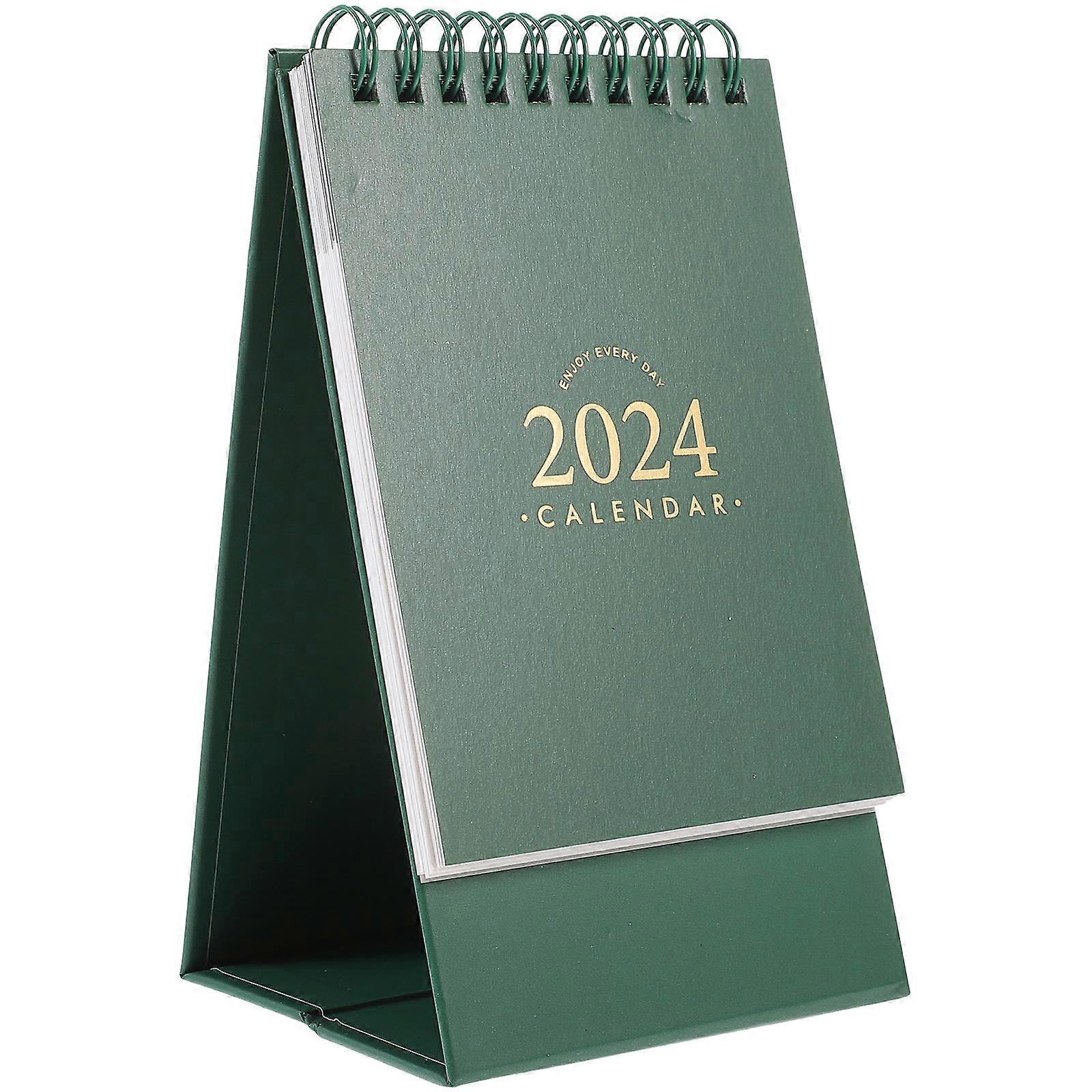Monthly Standing Calendar Rectangular Study Green 16.5X9.5X8CM Note-Taking 1Pcs