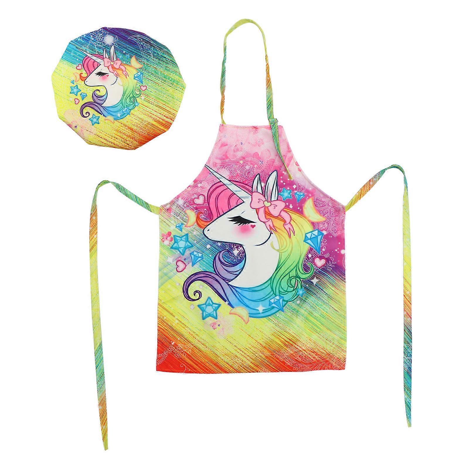Paint Apron for Kid Reusable Adorable Aprons for Cooking Baking 1Set