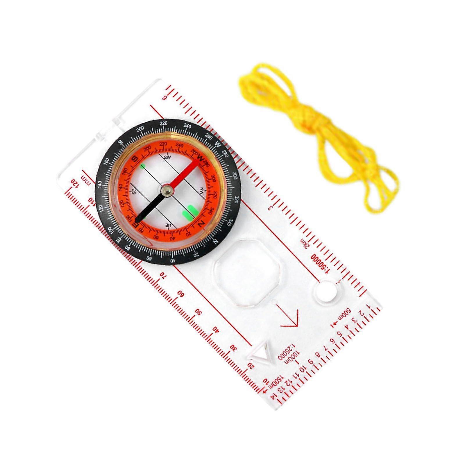 Compass Base Plate with Scaled Ruler, Accurate Navigation Compasses for Backpacking, Camping, and Survival