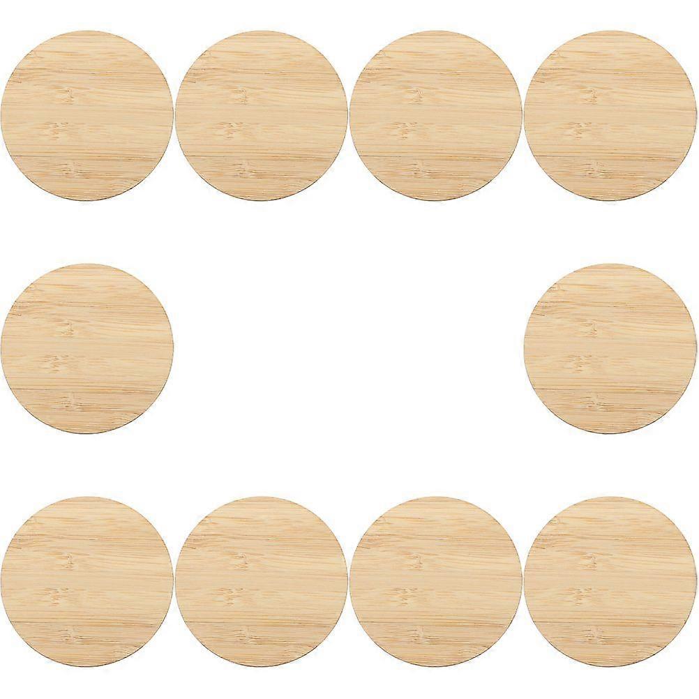 10Pcs Unfinished Blank Circles Bamboo Cutouts Bamboo Round Slices for DIY Crafts