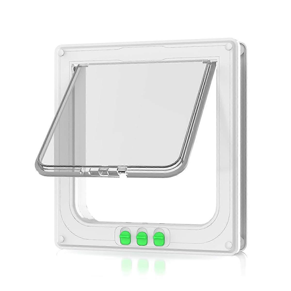 Window Door for Dogs, Cats, Puppies with 4-Way Lock, 4-Way Sliding Pet Door, Durable Security Door, Easy Installation