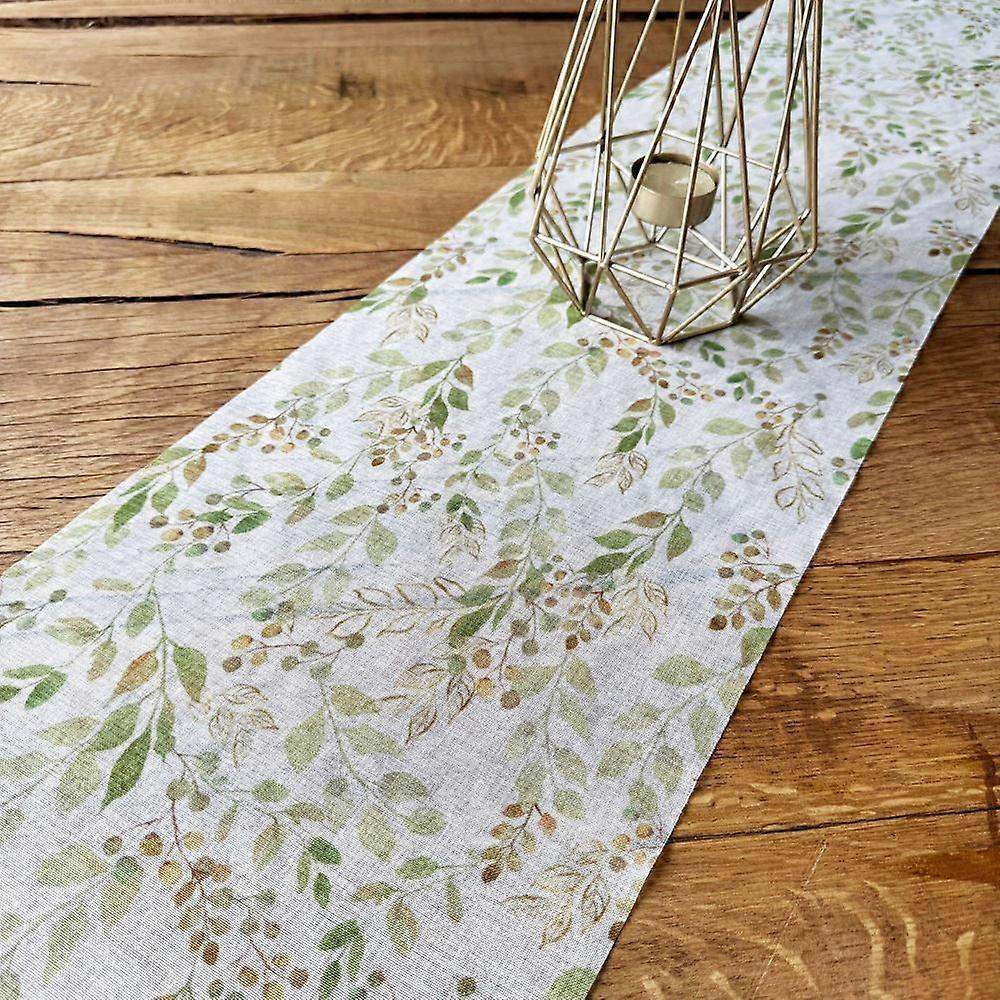 chemin de table fleuri feuillage vert