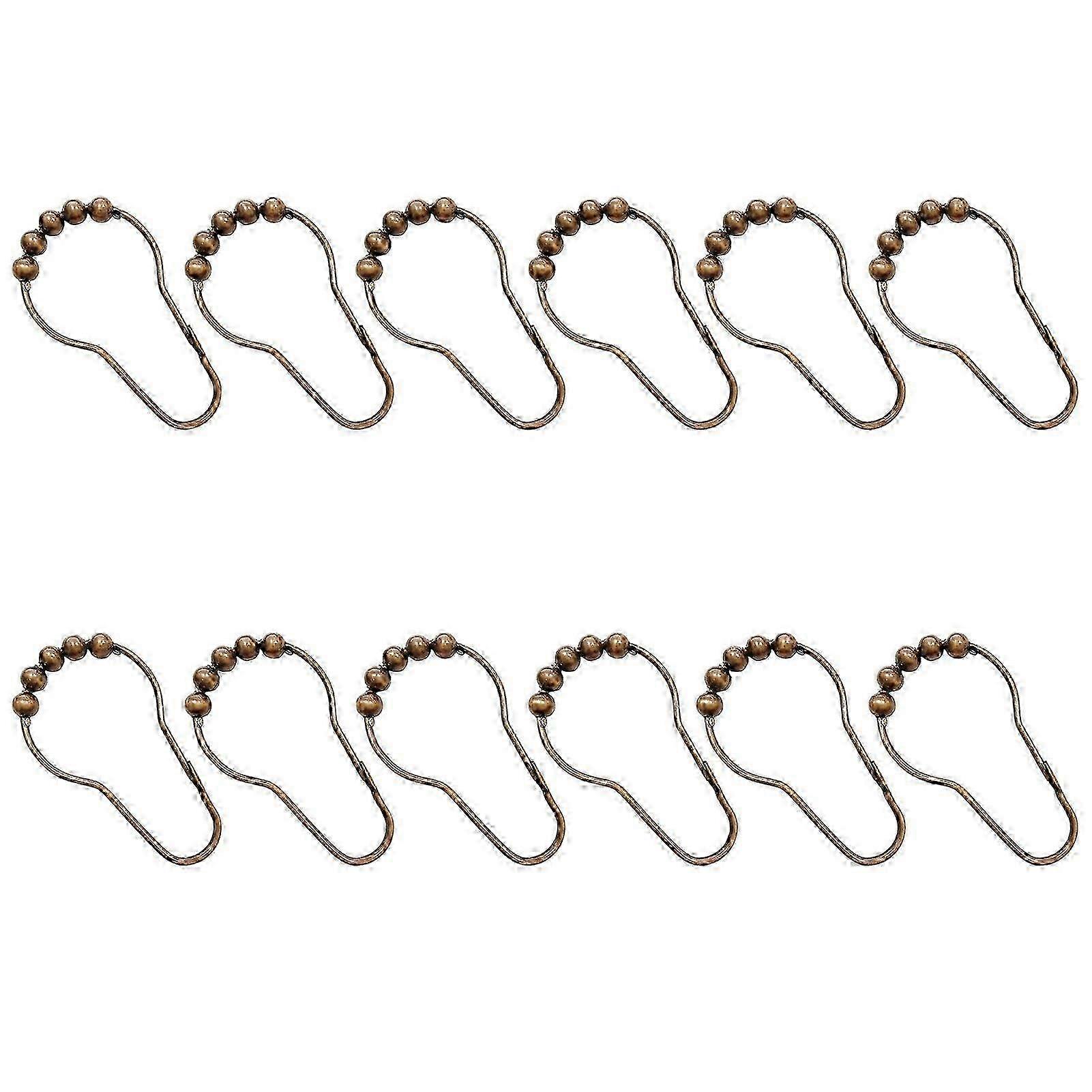 12Pcs Rust-Resistant Anti-Drop Shower Curtain Holders Smooth Gliding Hooks Bathroom Accessories