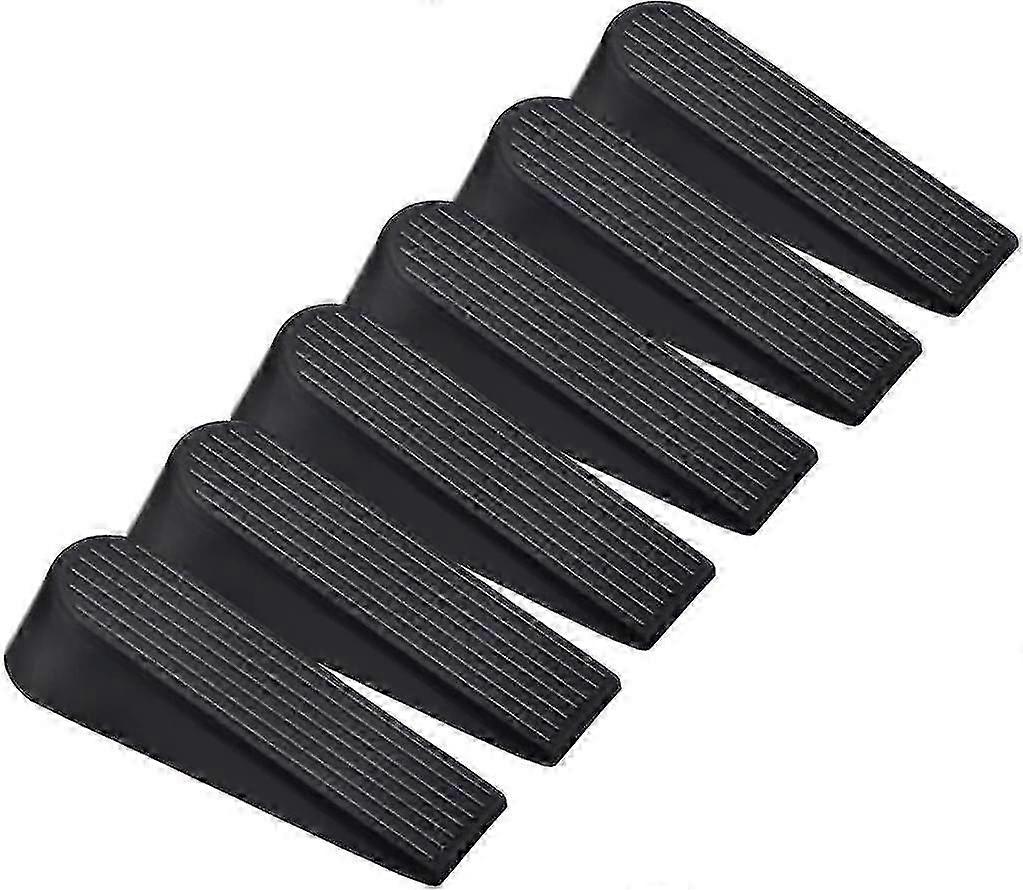 ホームオフィス用6パックブラックラバードアストップウェッジ - ヘビーデューティノンスリップドアウェッジストッパー