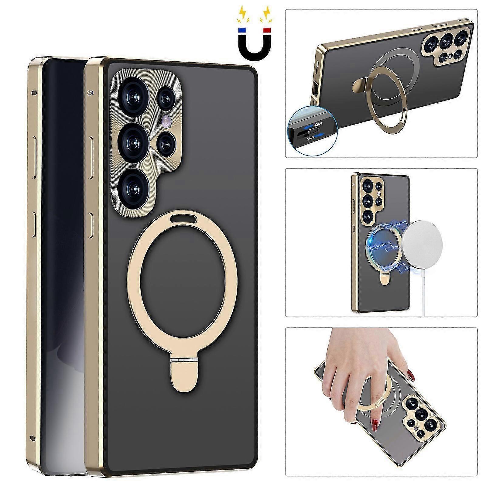 For Samsung Galaxy S24 Ultra Anti Spy Privacy Magsafe Case with Buckle Safety Lock, Double-Sided 360 Degree Protection Cover