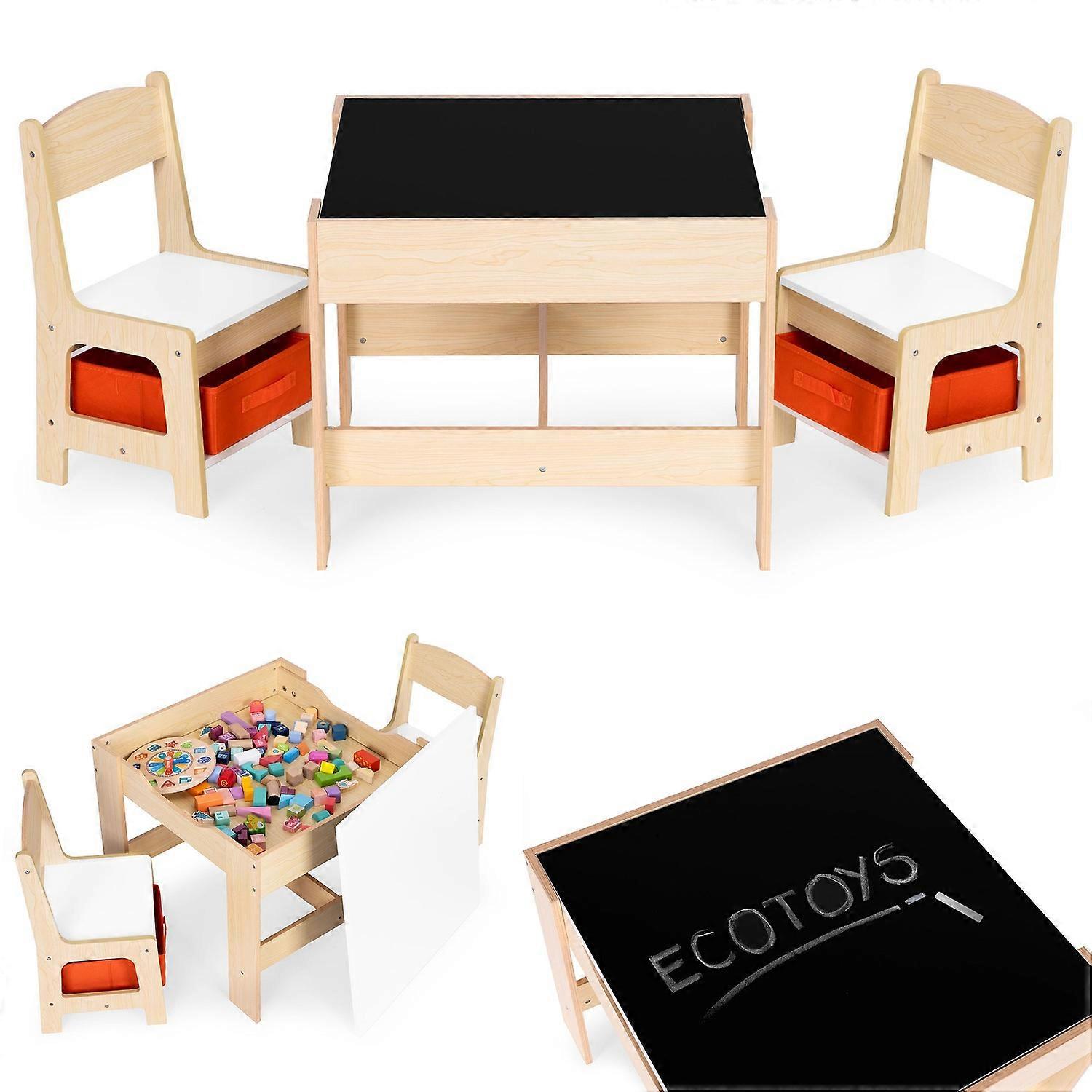 Children's furniture – table + 2 chairs with chalkboard ECOTOYS