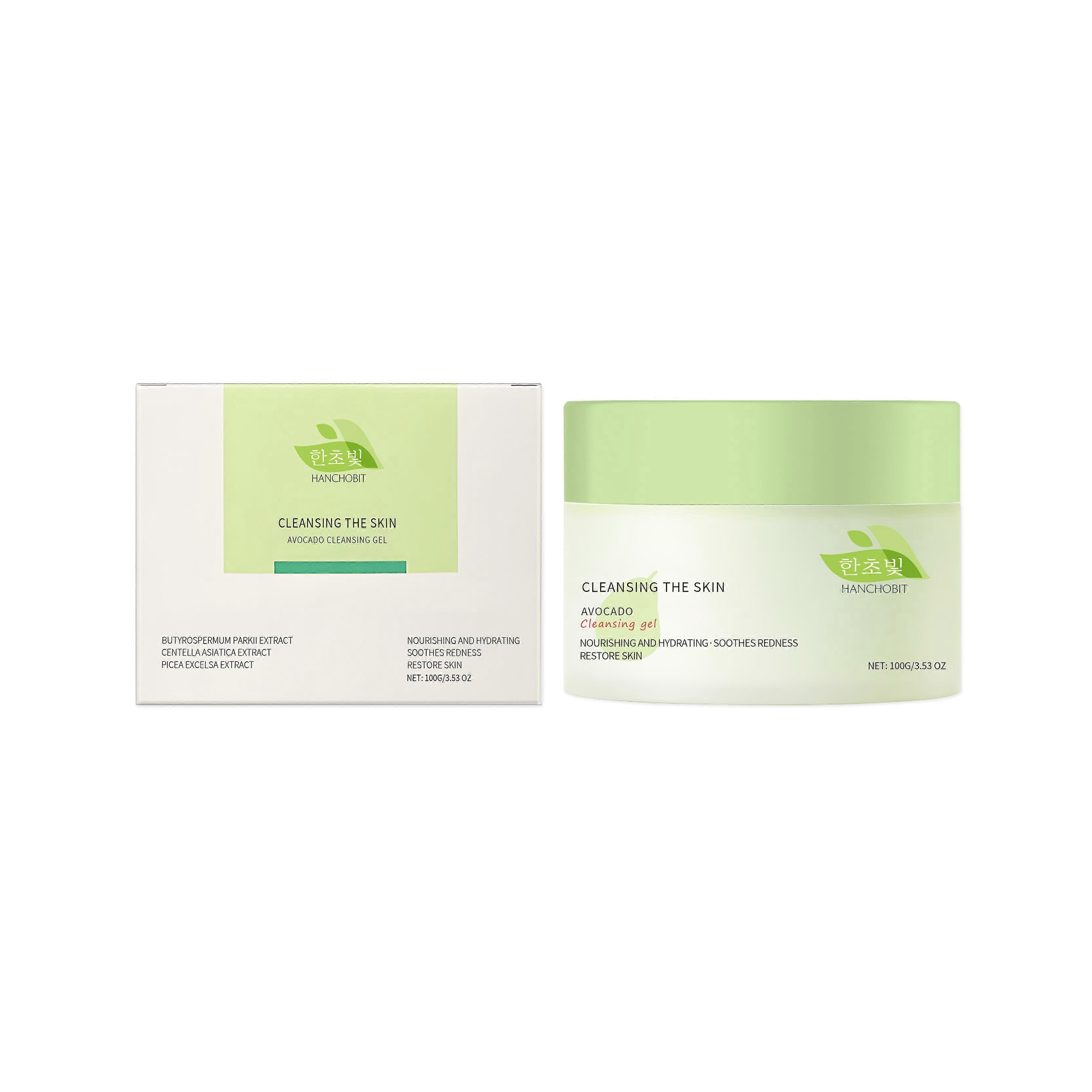 Avocado Cleansing Gel - Gentle Makeup Remover with Shea Butter & Spruce Extract, 100g