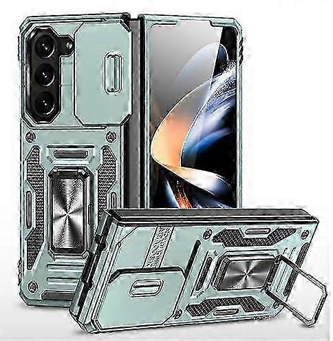 Case for Samsung Galaxy Z Fold 5 with Camera Cover & Kickstand, Built-in 360Rotate Ring Stand Magnet