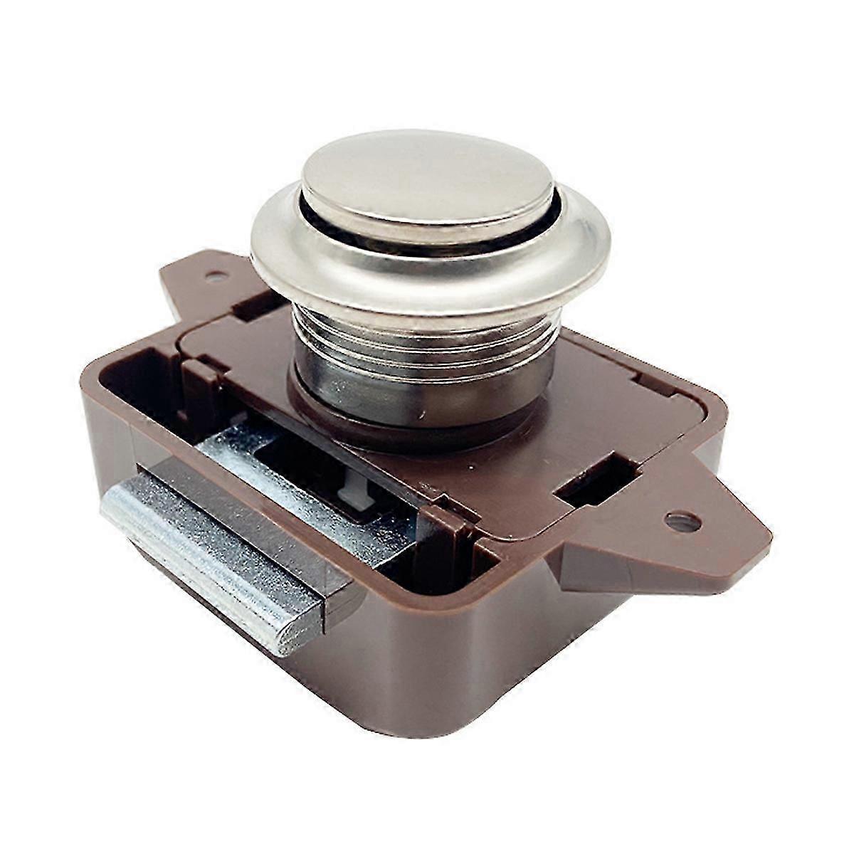 Push Button Cabinet Latch for Motorhome Motorhome Caravan Brown Silver