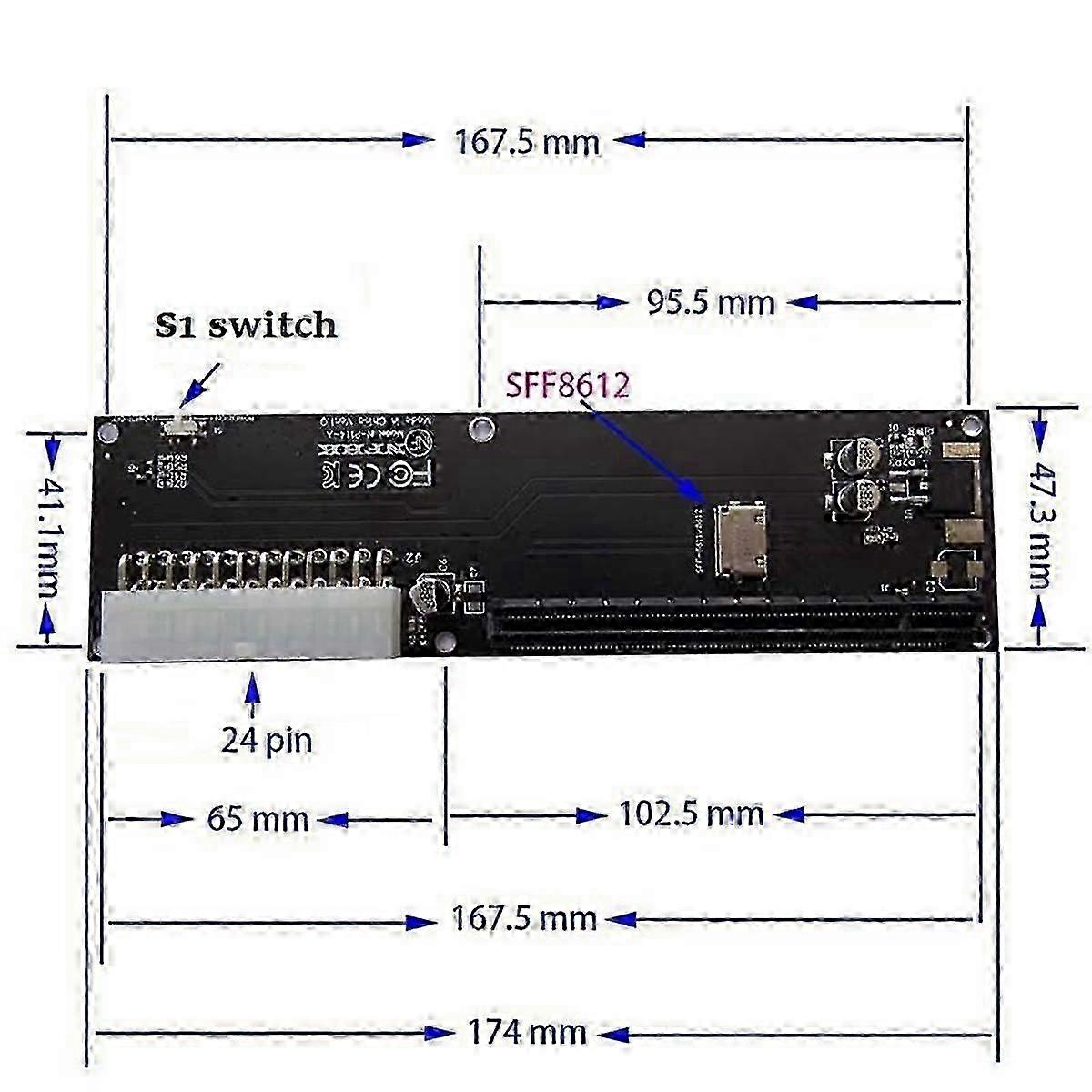 For Oculink SFF-8612 SFF-8611 Adapter Card PCI-E 16X 2230 M.2 M-Key Adapter for WIN Max2 External Graphics Card bs