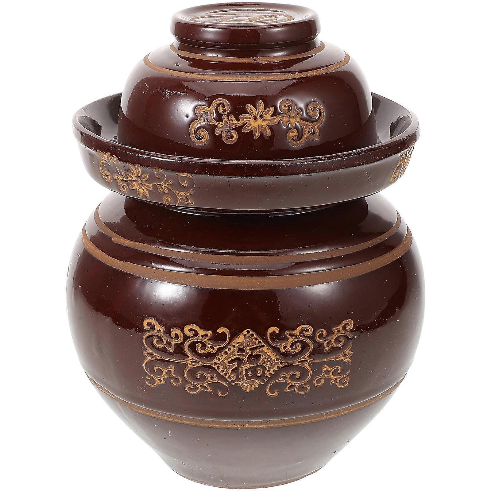 Pickle Jar with Wide Opening, Airtight Sauerkraut & Kimchi Storage Container, Compact Design for Freshness and Easy Transport