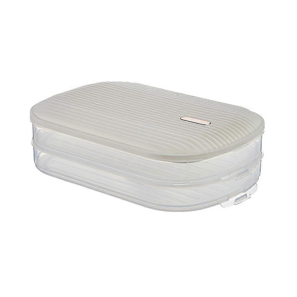 Fridge Food Container Double Layer Food Box Refrigerator Use 30X21CM Fresh Preservation Stackable 1Set