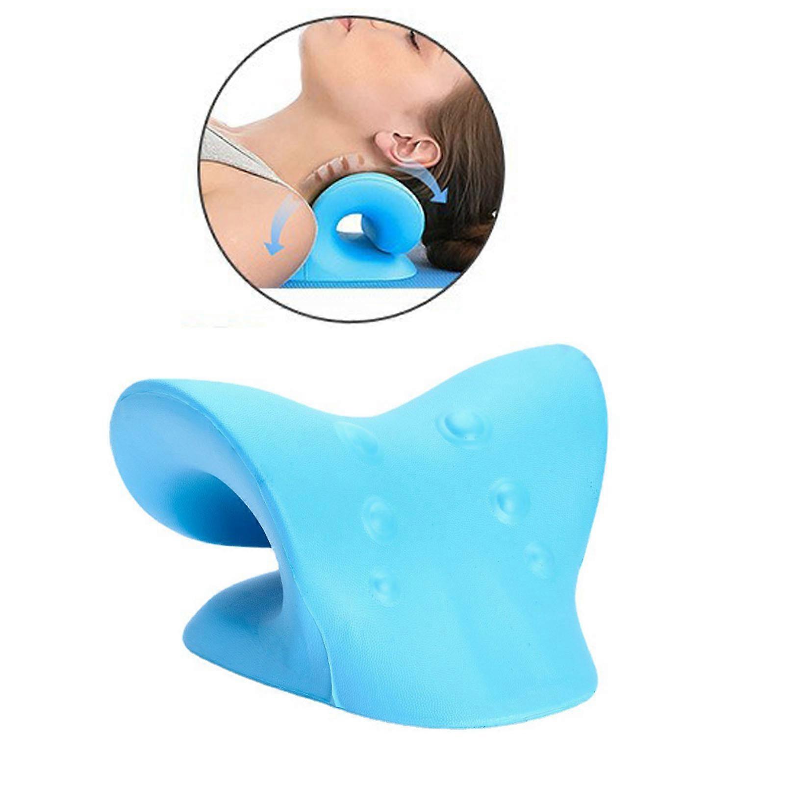 Neck and Shoulder Relaxer Reduce Pain Neck Stretcher Cervical Traction Device for Cervical Spine Alignment Blue