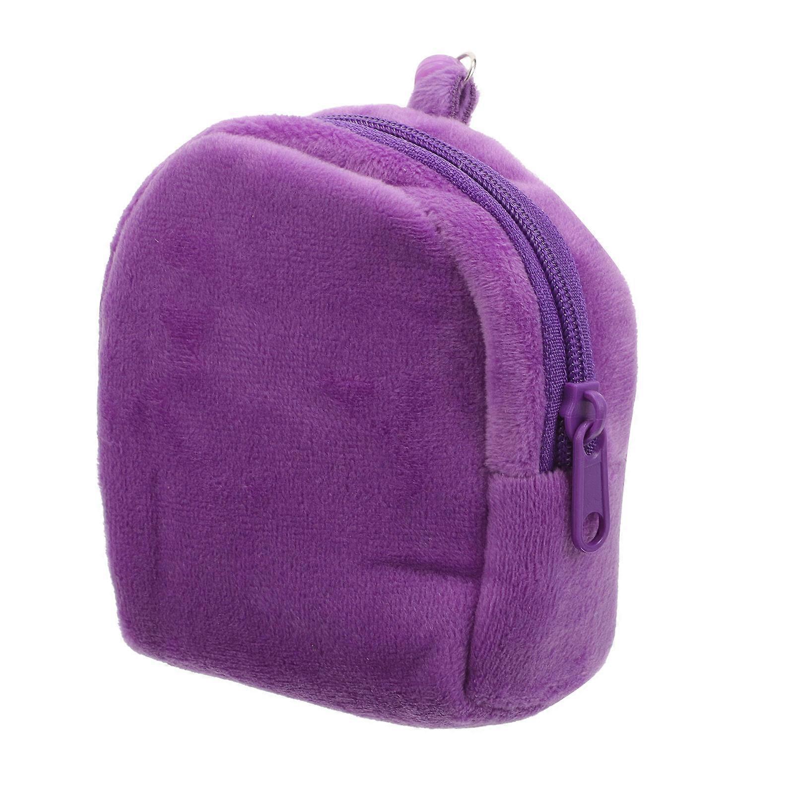 Pluszowa torebka Mała torba Adorable Style Coin Holding dla kobiet Codzienne użytkowanie 15,00X9,00X3,50 CM Fioletowy 1 zestaw