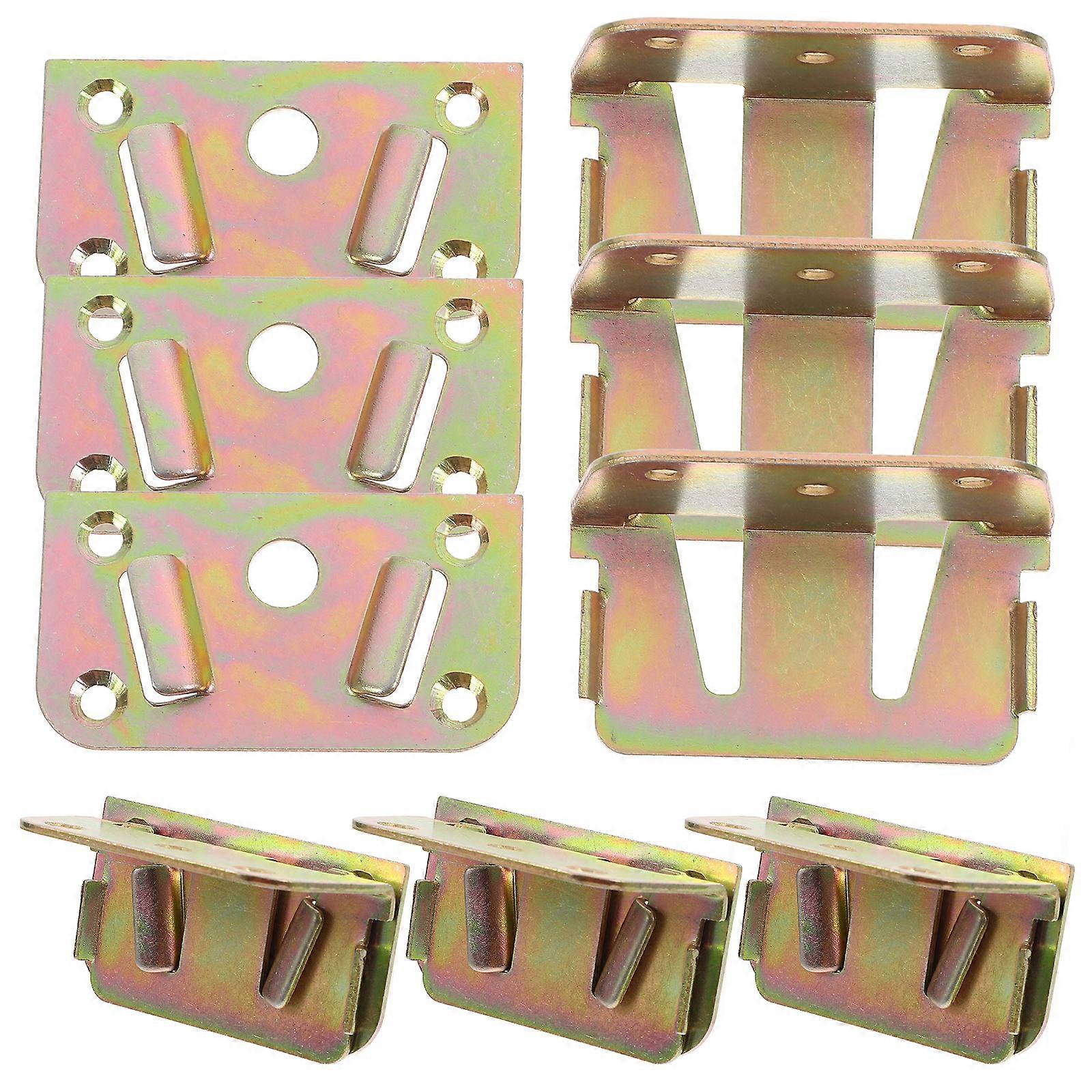Bed Bracket Bed Plate Hinge Furniture Assemblers Bed Maintenance Support Iron 6Pcs