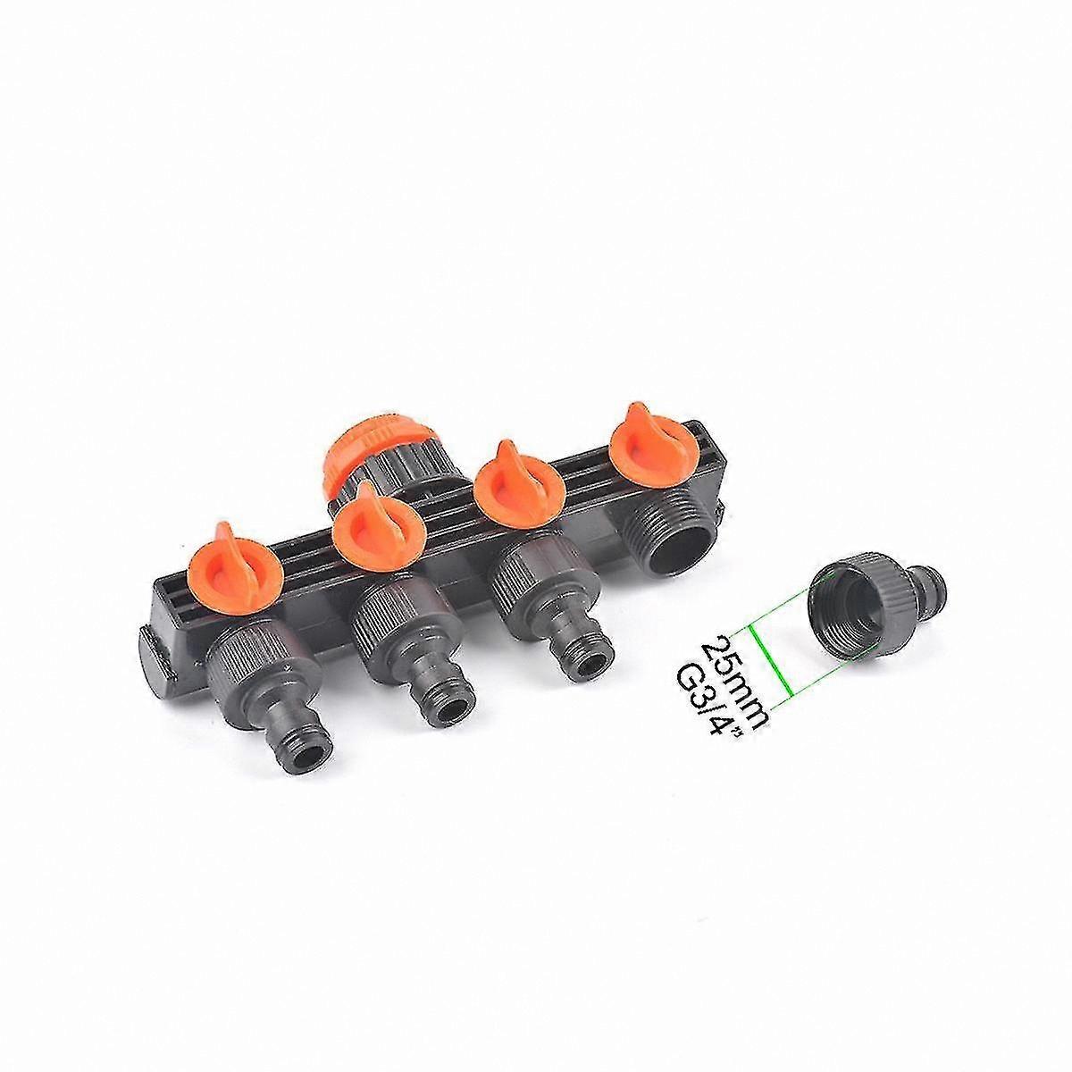 4-Way Garden Hose Connector for Automatic Watering and Irrigation Timer Setup