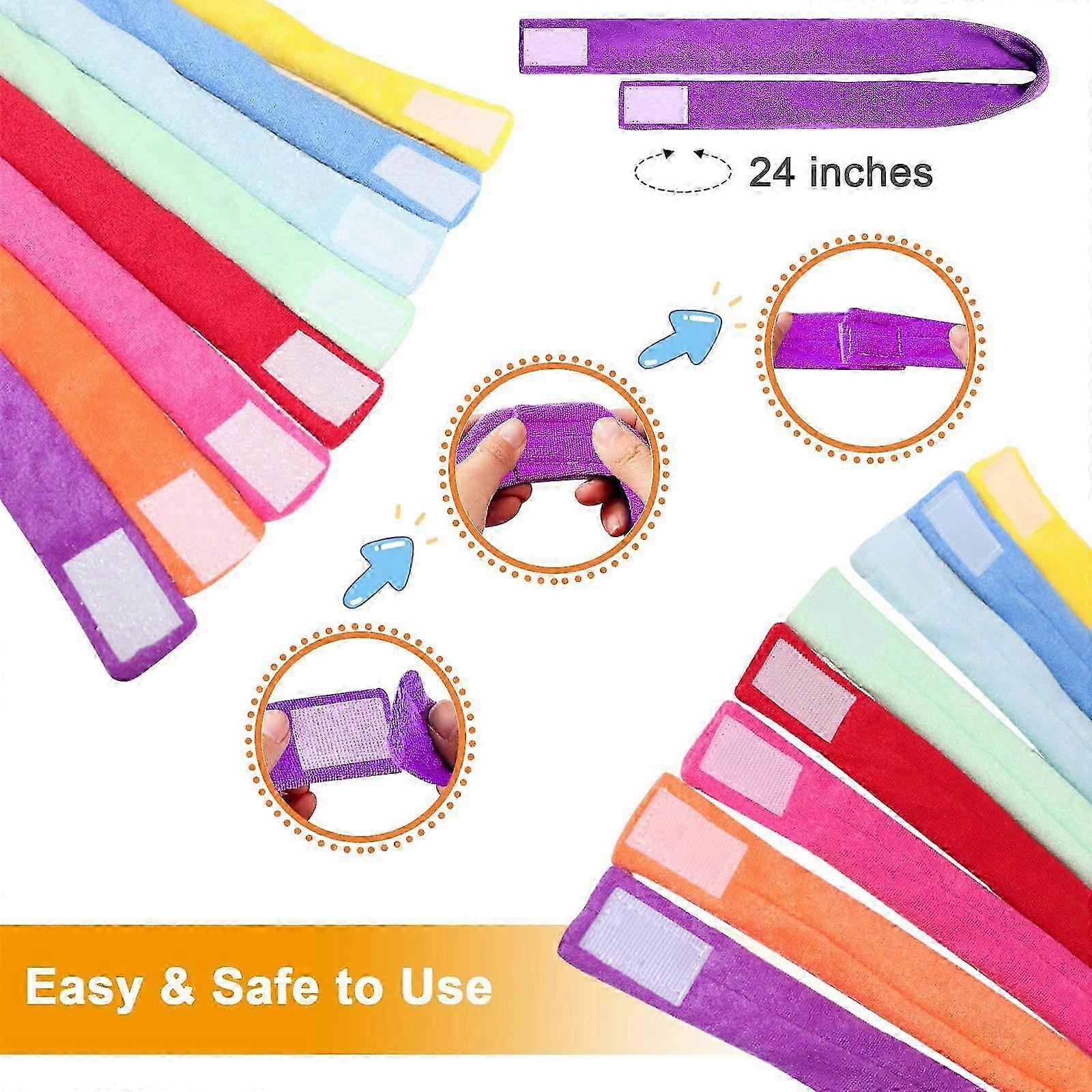 8 Pack Soft and Absorbent Terry Cloth Teething Chew Necklaces, Absorbent Alternative to Chewing Outfits for Boys and Girls