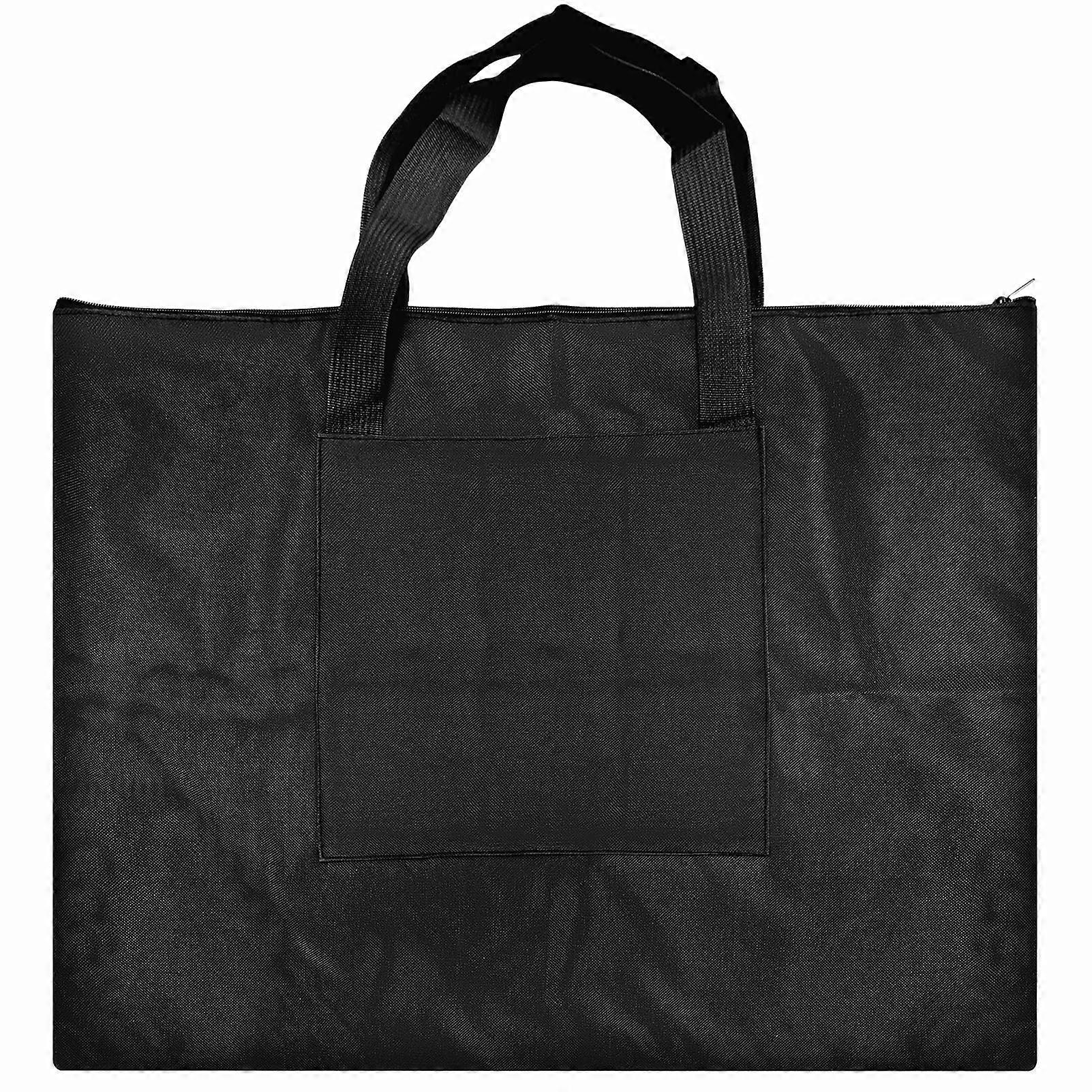 Transport Bag for Art Utensils, Waterproof A2 Art Folder with Handles, Drawing Folders, black, simple