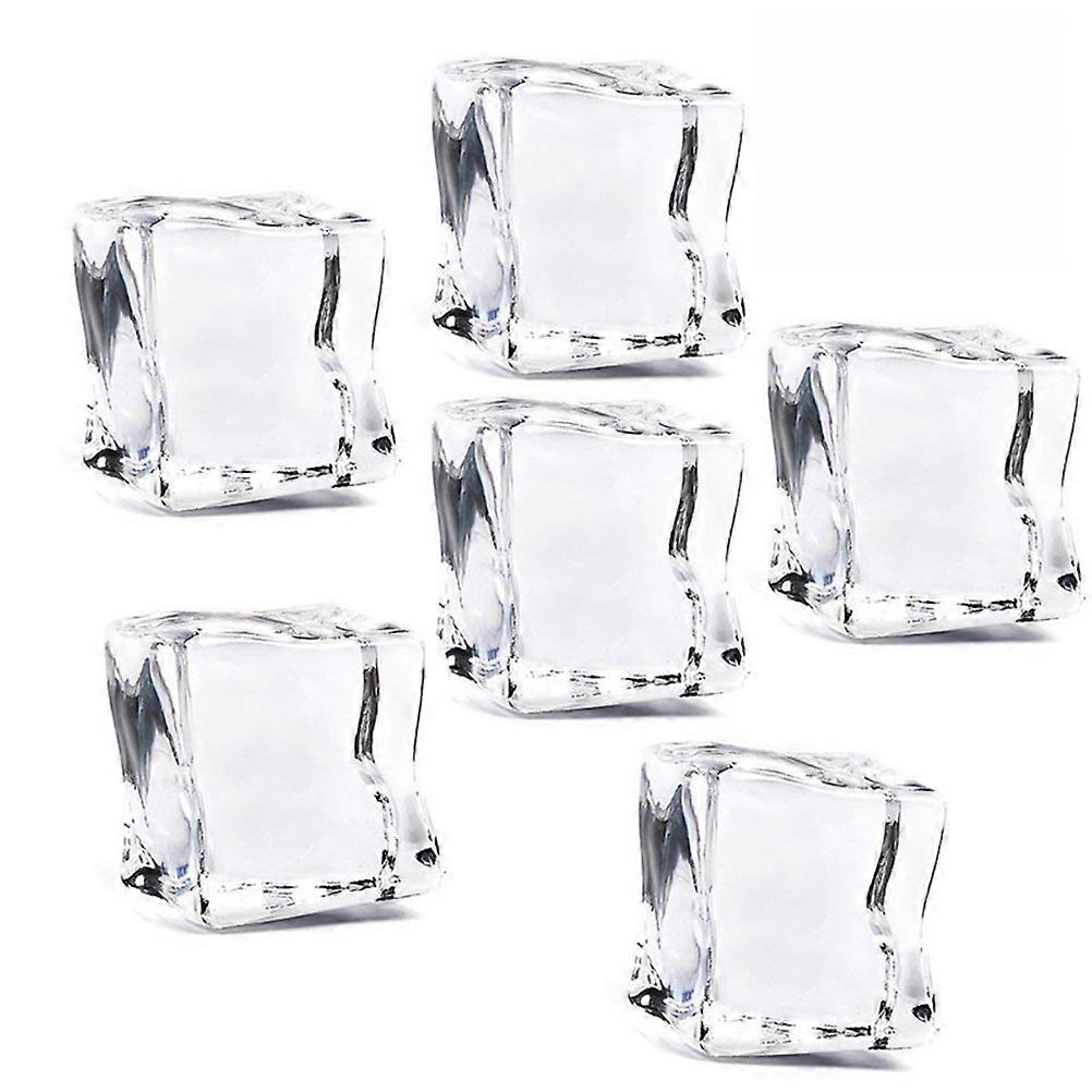 Artificial Ice Cubes Faux Ice Cubes 80Pcs 20mm Synthetic Resin Cube Shape Display Decoration Bridal Showers