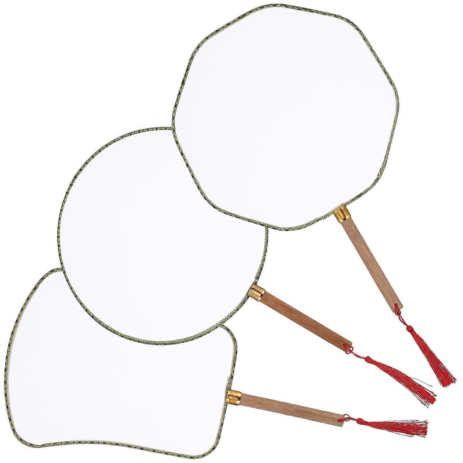 3pcs Blank Graffiti Decorative DIY Fans for Children Painting Handmade