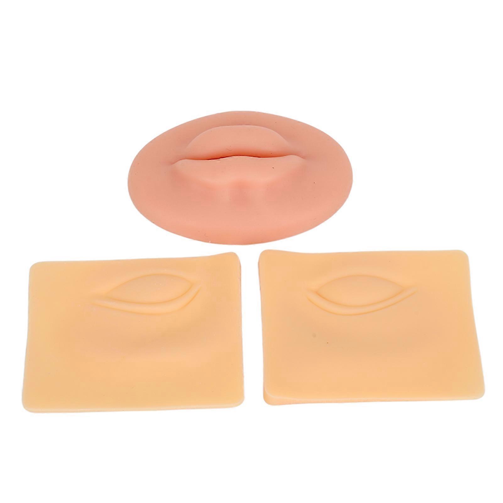 3D Microblading Practice Skin Silicone Lips Eyebrow Eyeliner Tattoo Practice Skin for Artists Beginner